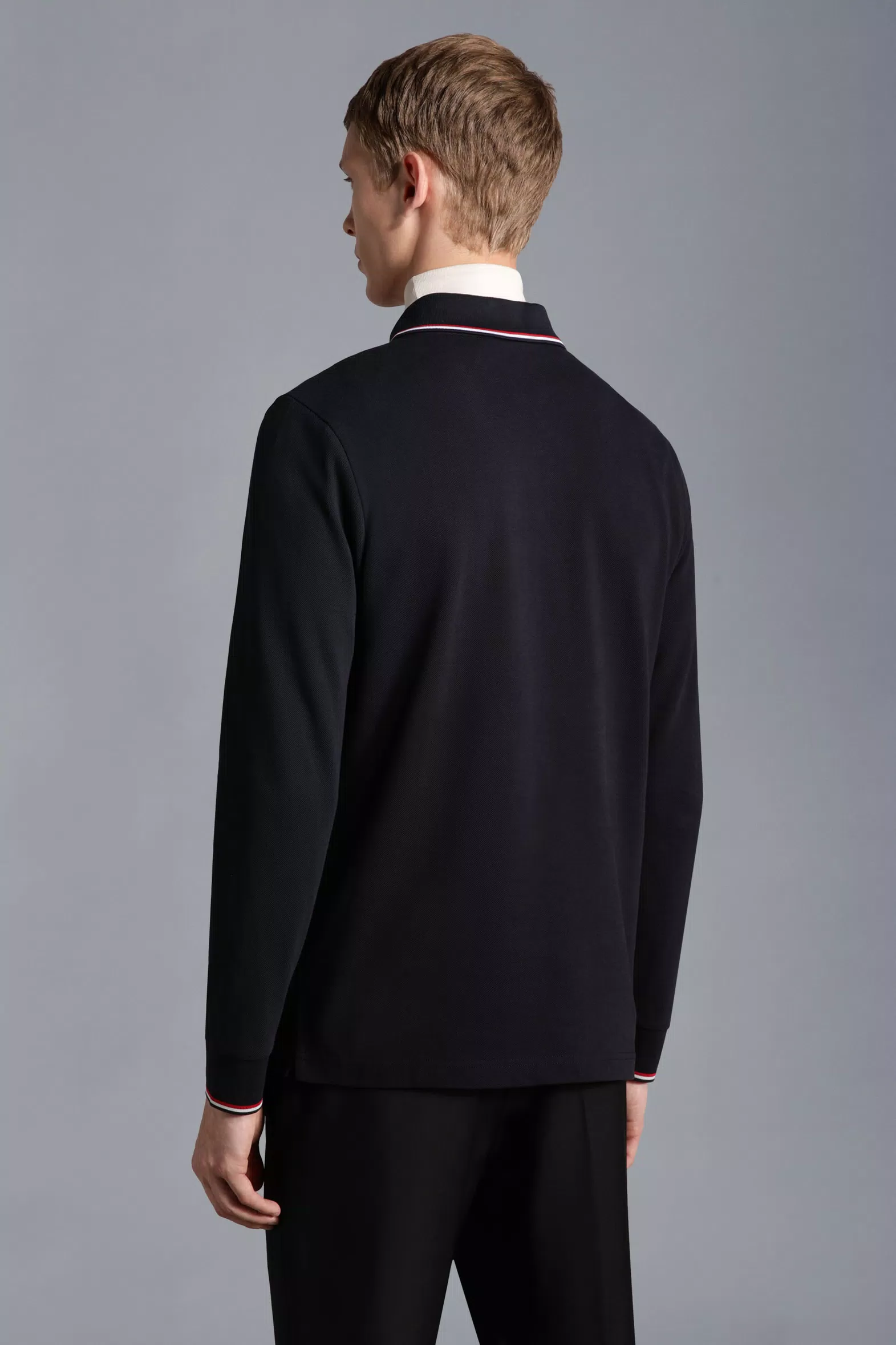 Dark Blue Long Sleeve Polo Shirt - Polos & T-shirts for Men | Moncler NO