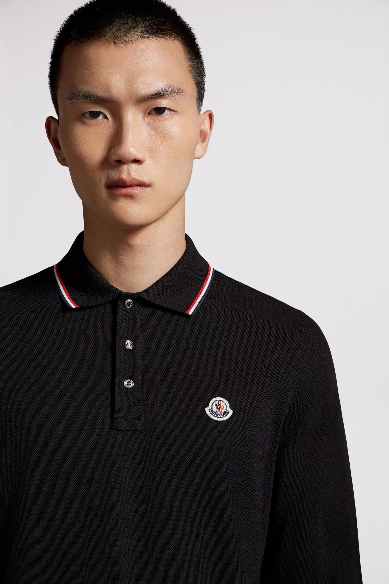 Black Long Sleeve Polo Shirt - Polos & T-shirts for Men | Moncler US