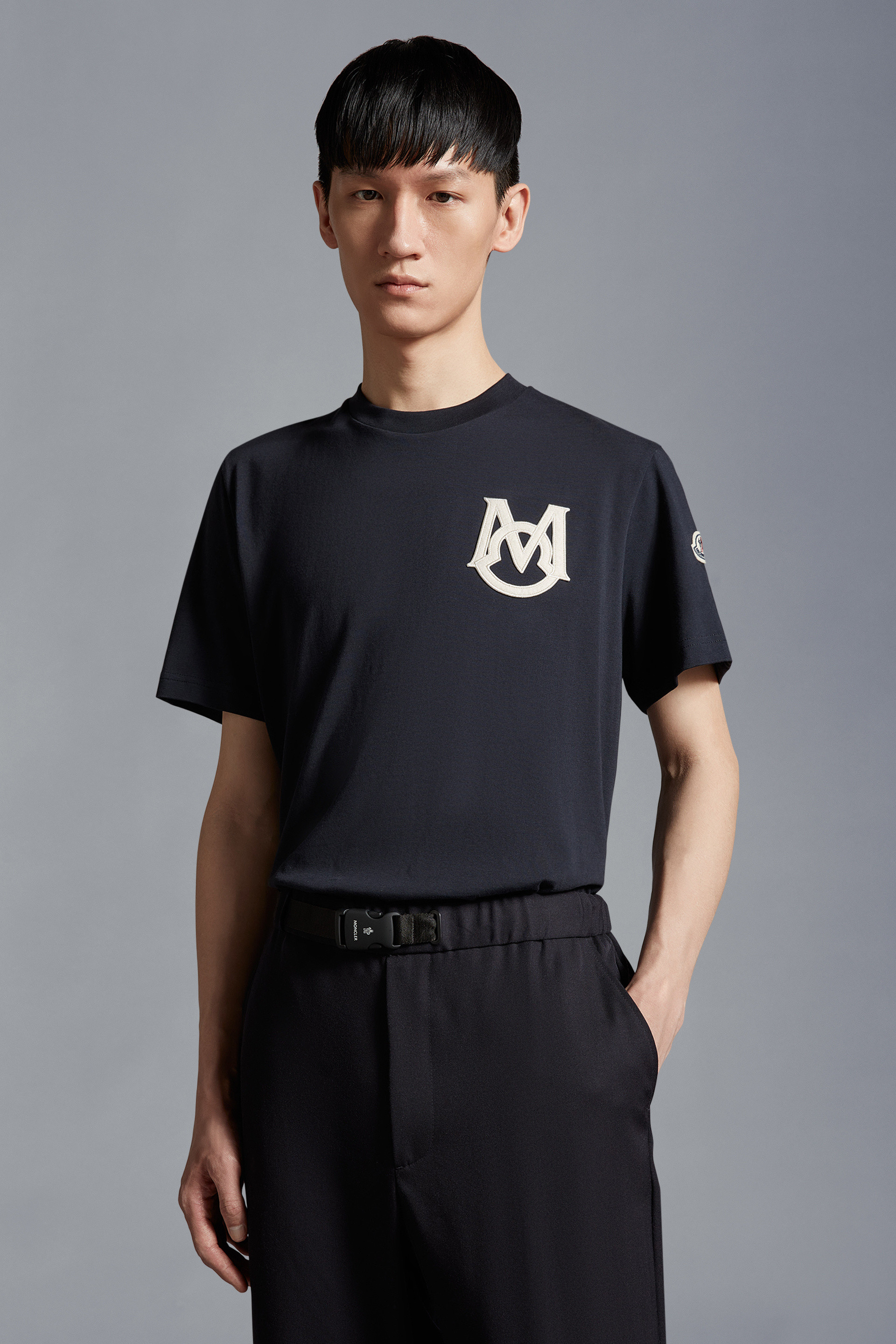 Navy blue 2025 moncler t shirt