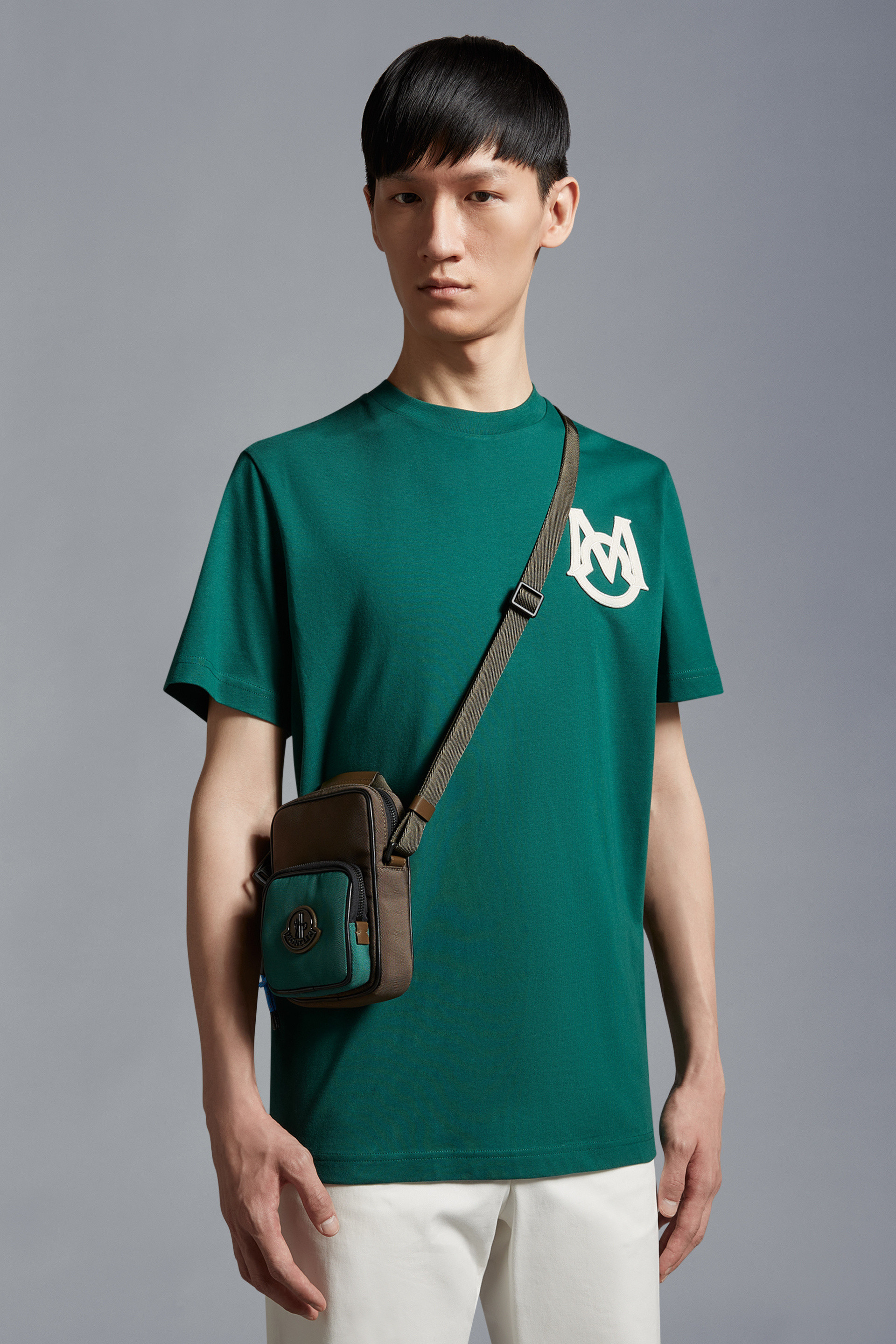 Emerald Green Monogram T-Shirt - Polos & T-shirts for Men | Moncler US