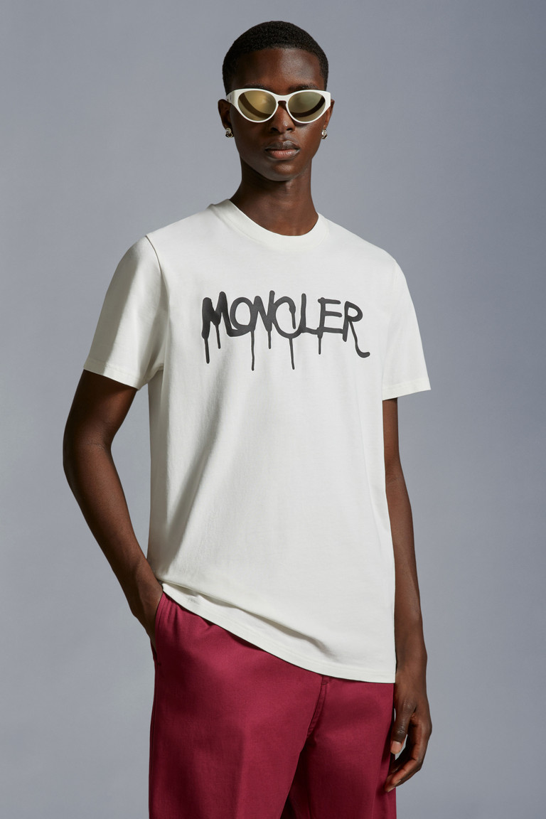 Moncler Men Silk & Cotton Knit T-Shirt