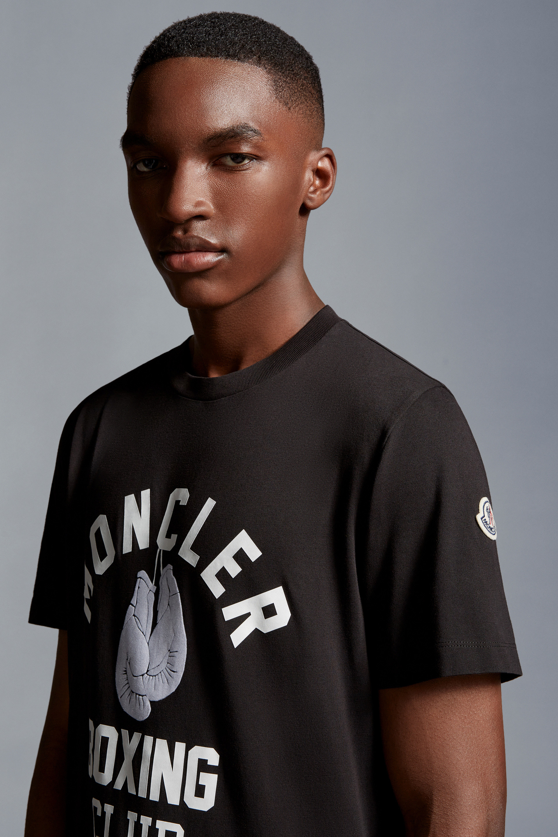 White Double logo cotton-jersey T-shirt, Moncler