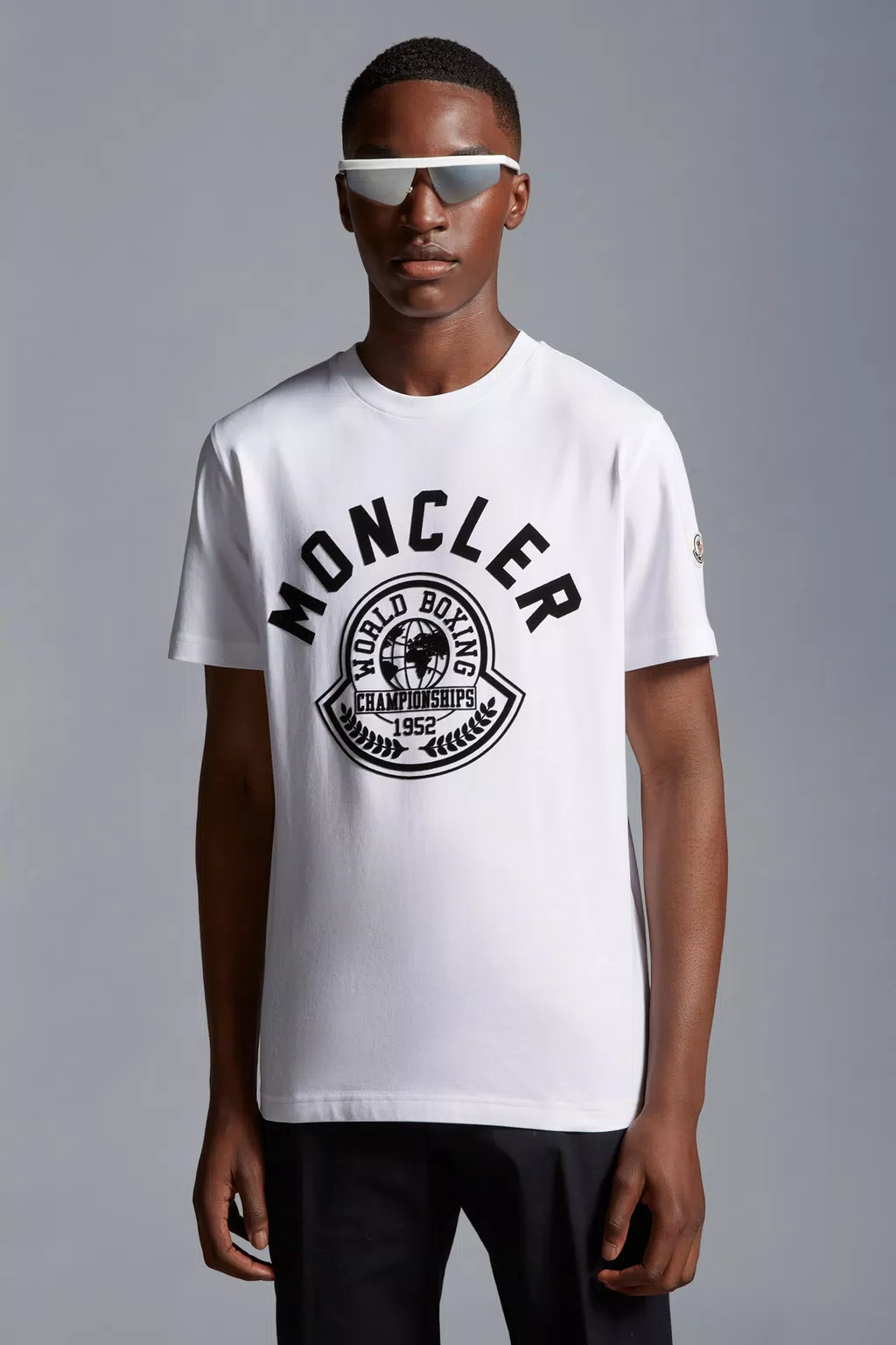 Printed Motif T-Shirt Men Optical White Moncler 1