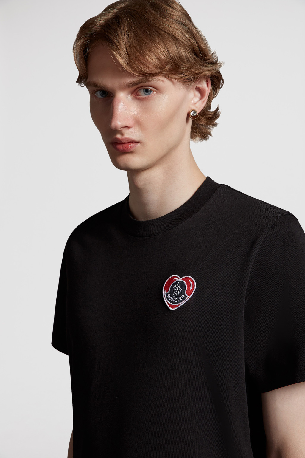 Black Heart Logo TShirt Polos & Tshirts for Men Moncler US