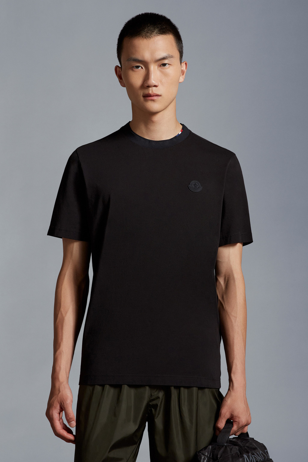 MONCLER 黒 ロゴTシャツ - Tシャツ/カットソー(半袖/袖なし)