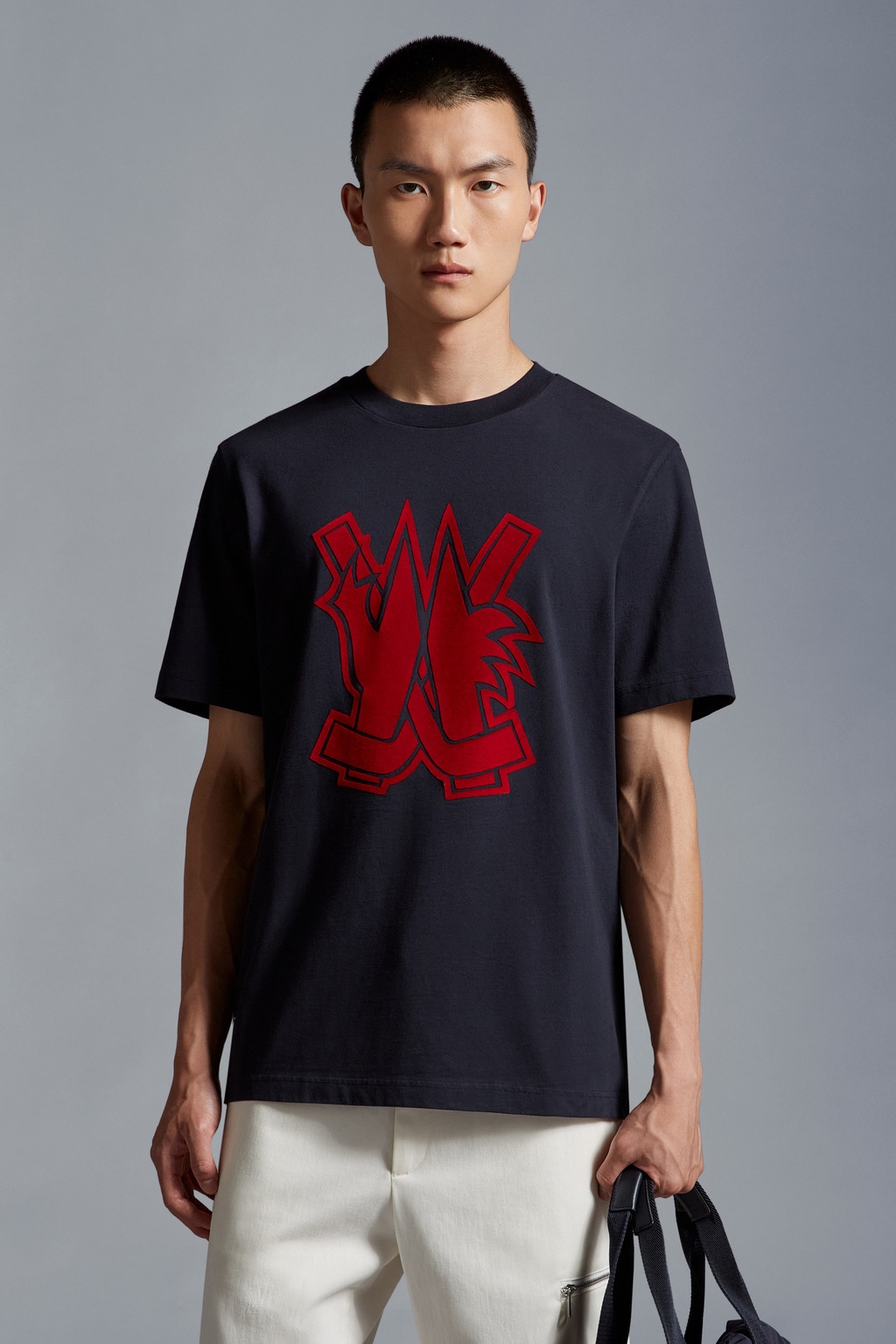 Mens navy sale moncler t shirt