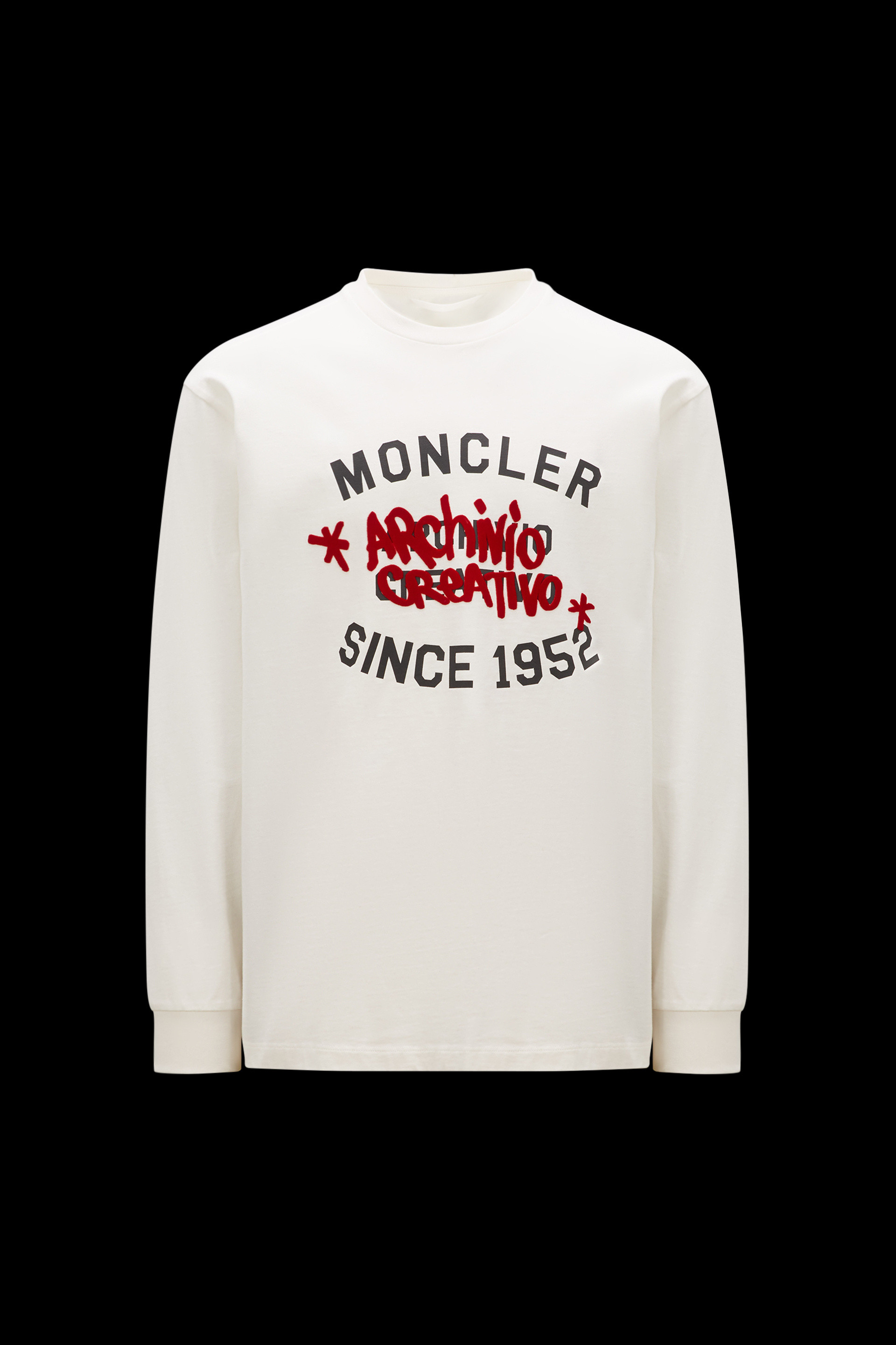 White Layered long-sleeve cotton-jersey T-shirt, Moncler