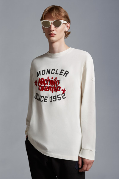 White Logo Long Sleeve T-Shirt - Polos & T-shirts for Men | Moncler JP