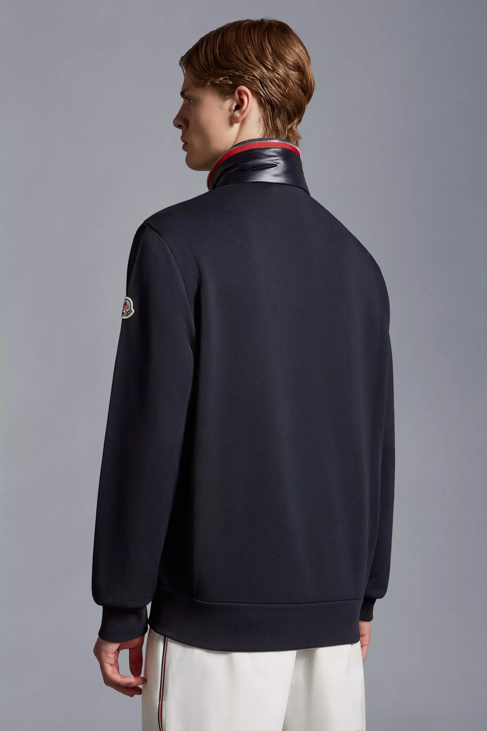 Navy Blue Zip-Up Hoodie - Sweatshirts for Men | Moncler HR