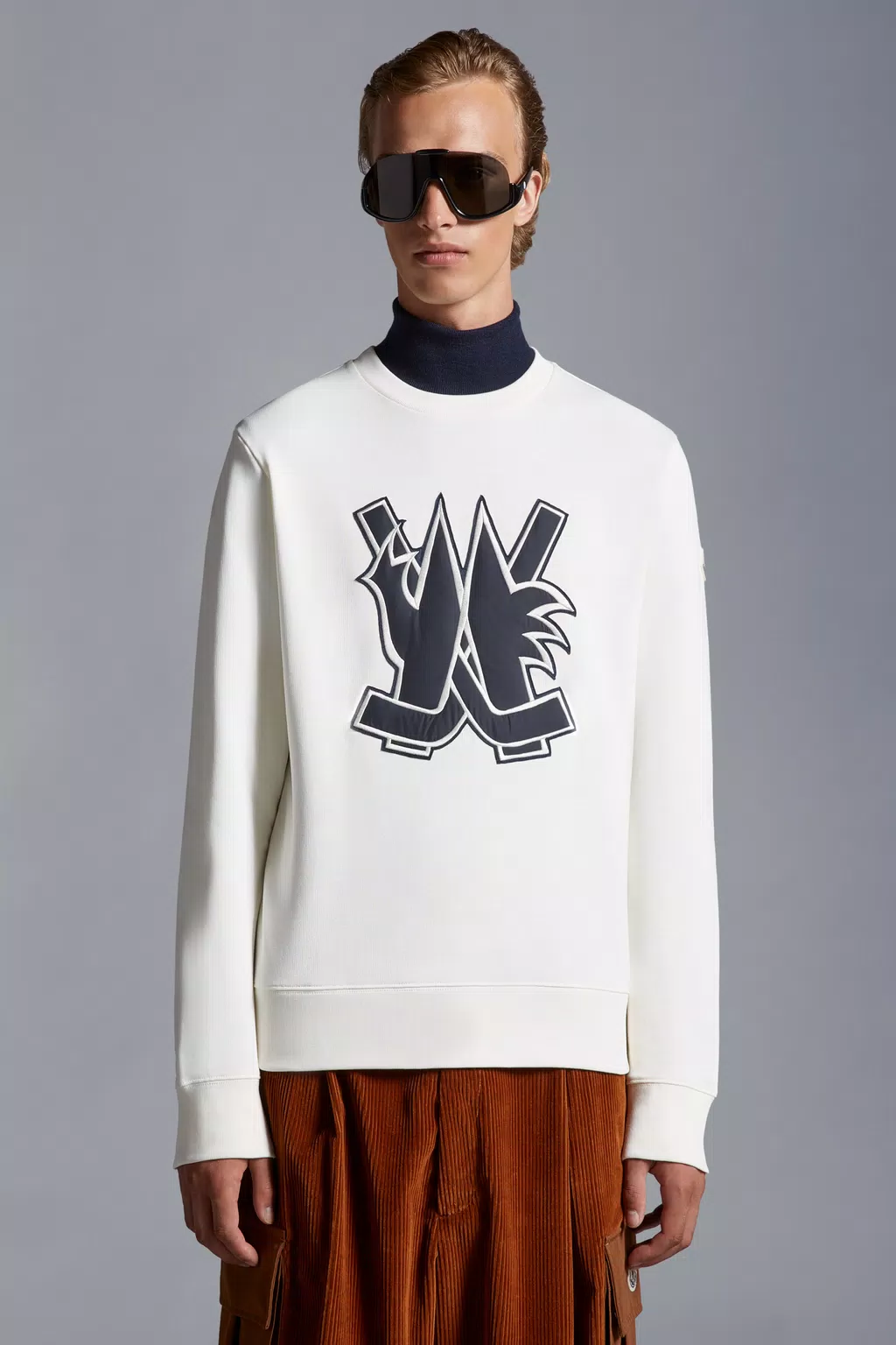 Hockey Logo Sweatshirt Men Off White Moncler 1