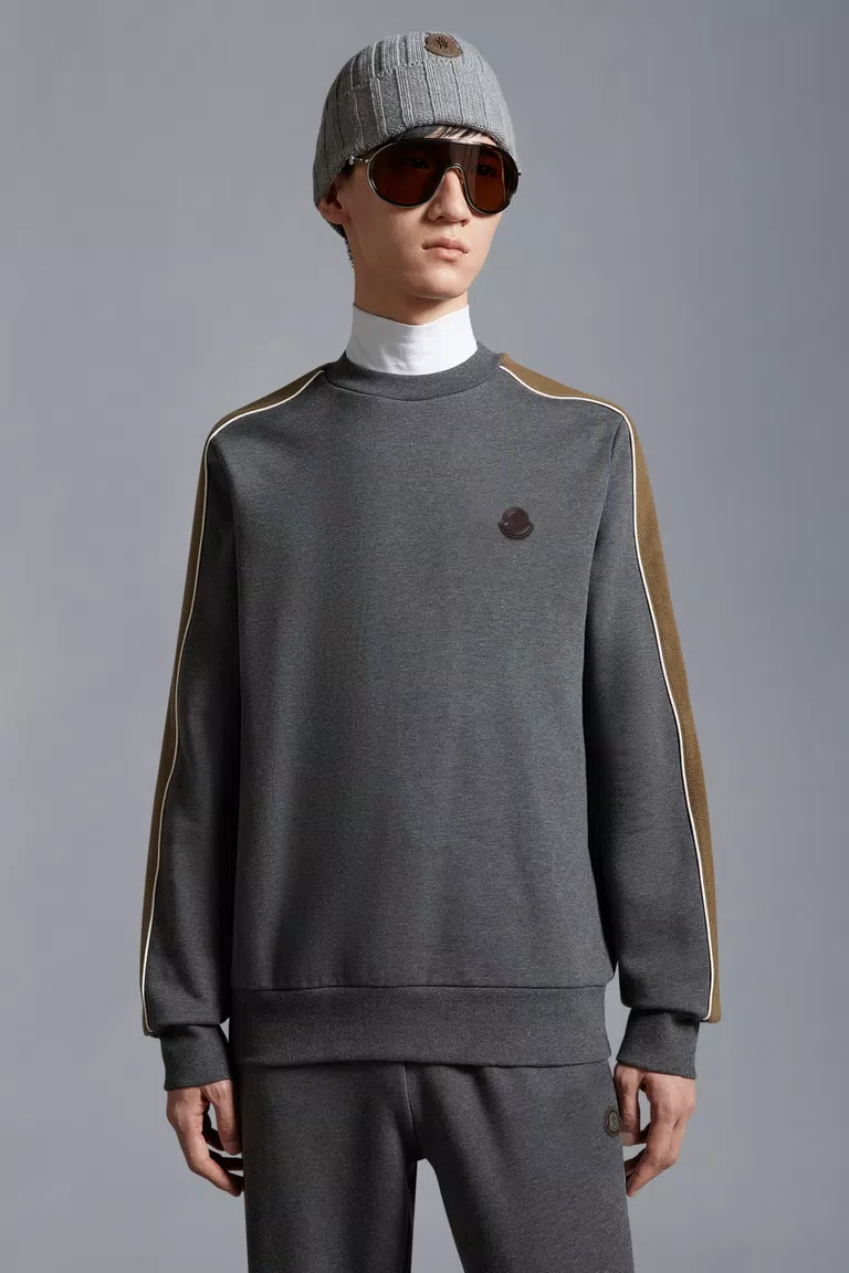 Dark Grey Color Block Sweatshirt - Sweatshirts for Men | Moncler US