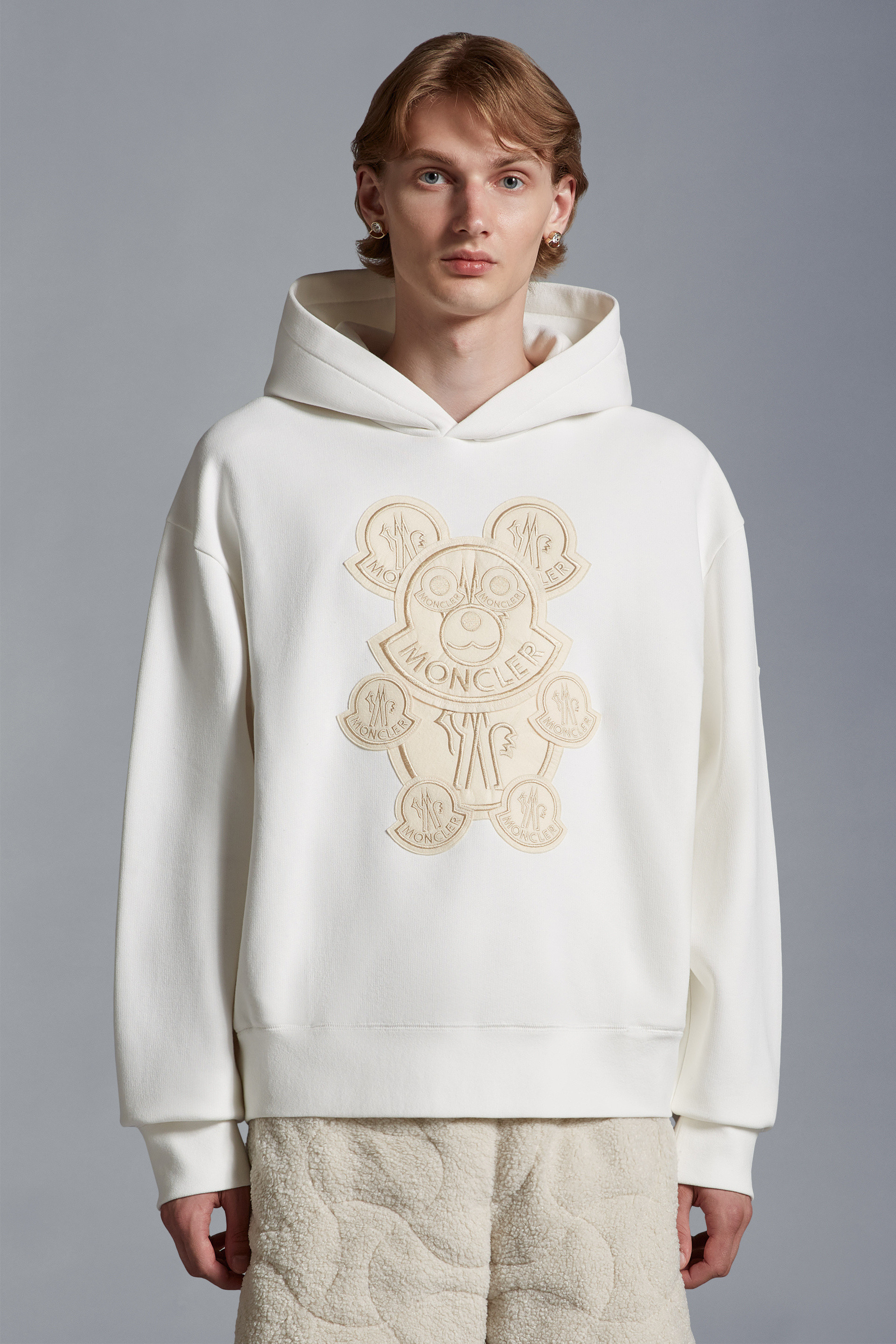 Moncler Mascot Hoodie With Puffer Jacket Patches in White for Men