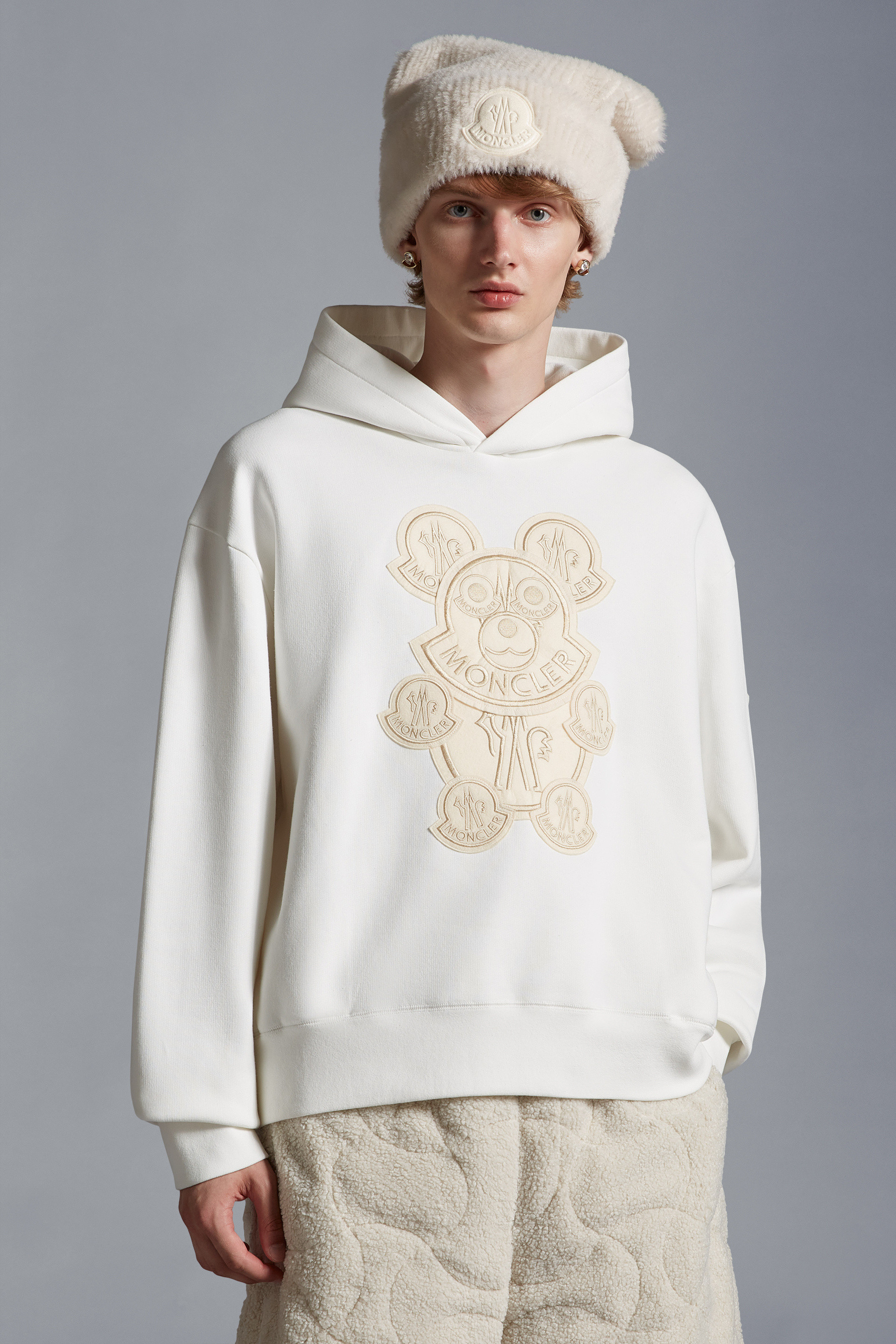 Moncler Monogram Zip-Up Hoodie - Hvit