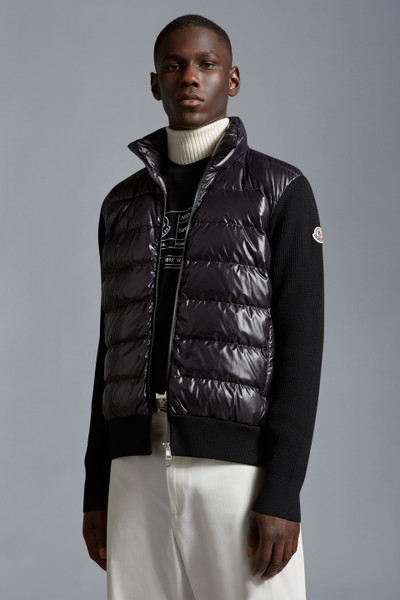 Black Padded Wool Cardigan - Sweaters & Cardigans for Men | Moncler US