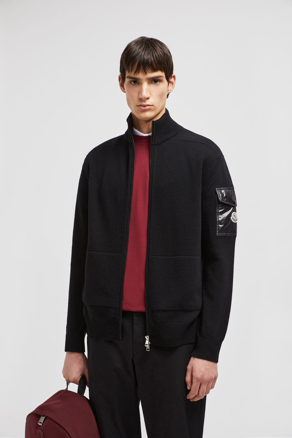 Moncler Men's Zippered Cardigan Black main image 1