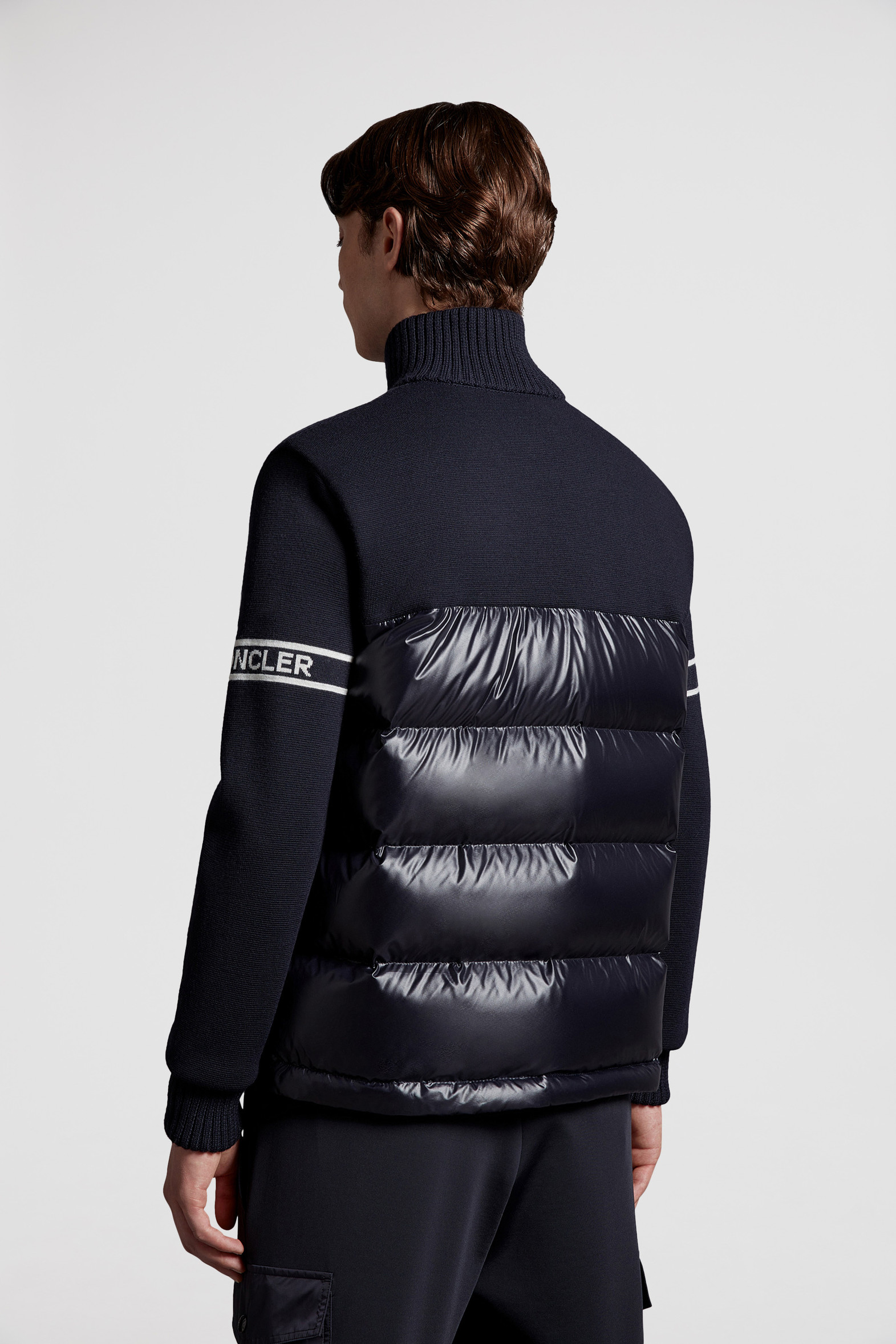 Night Blue Padded Wool Blend Cardigan Sweaters & Cardigans for Men