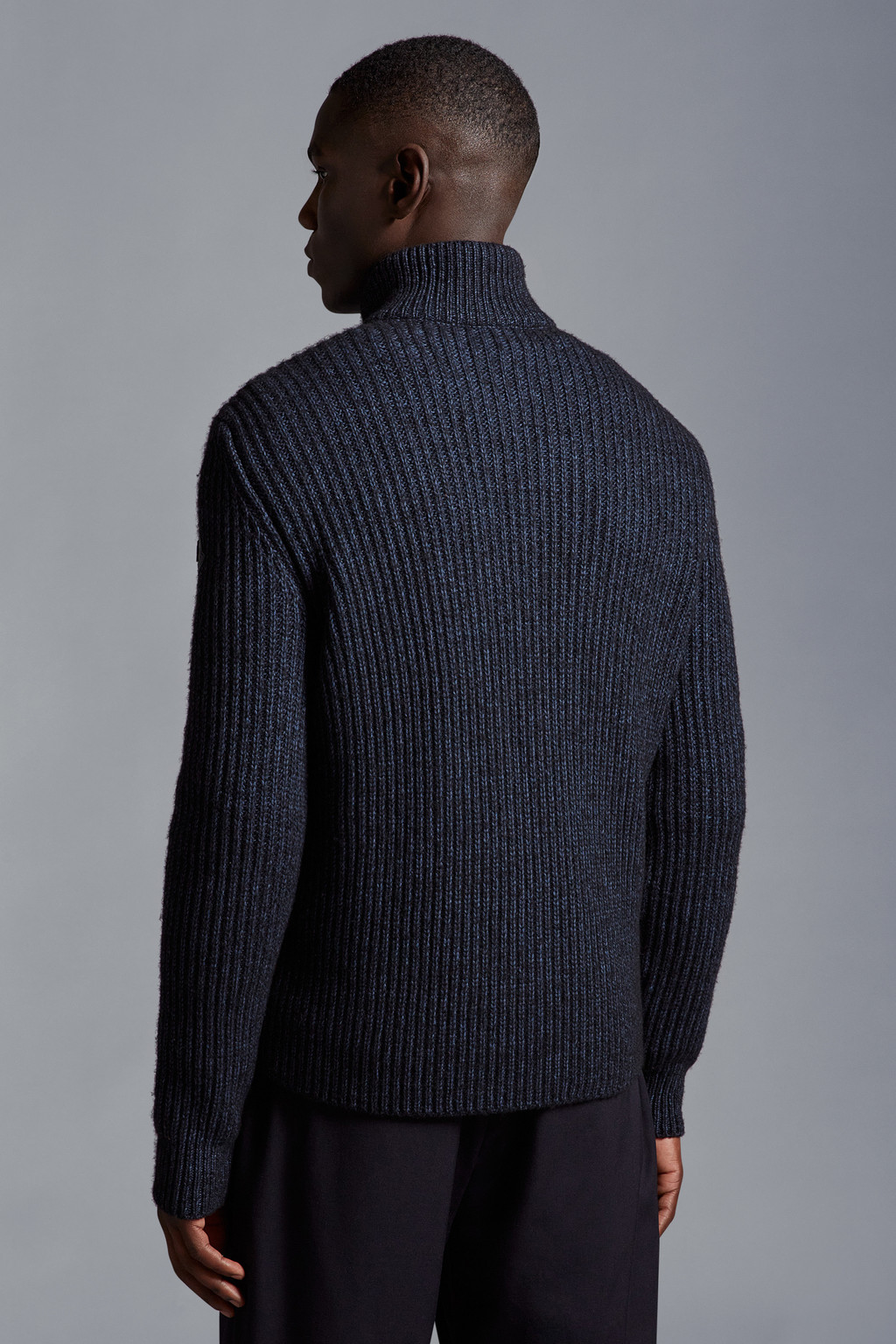 Brodie Wool Blend Cardigan - Navy Blue, Rainbow Knit