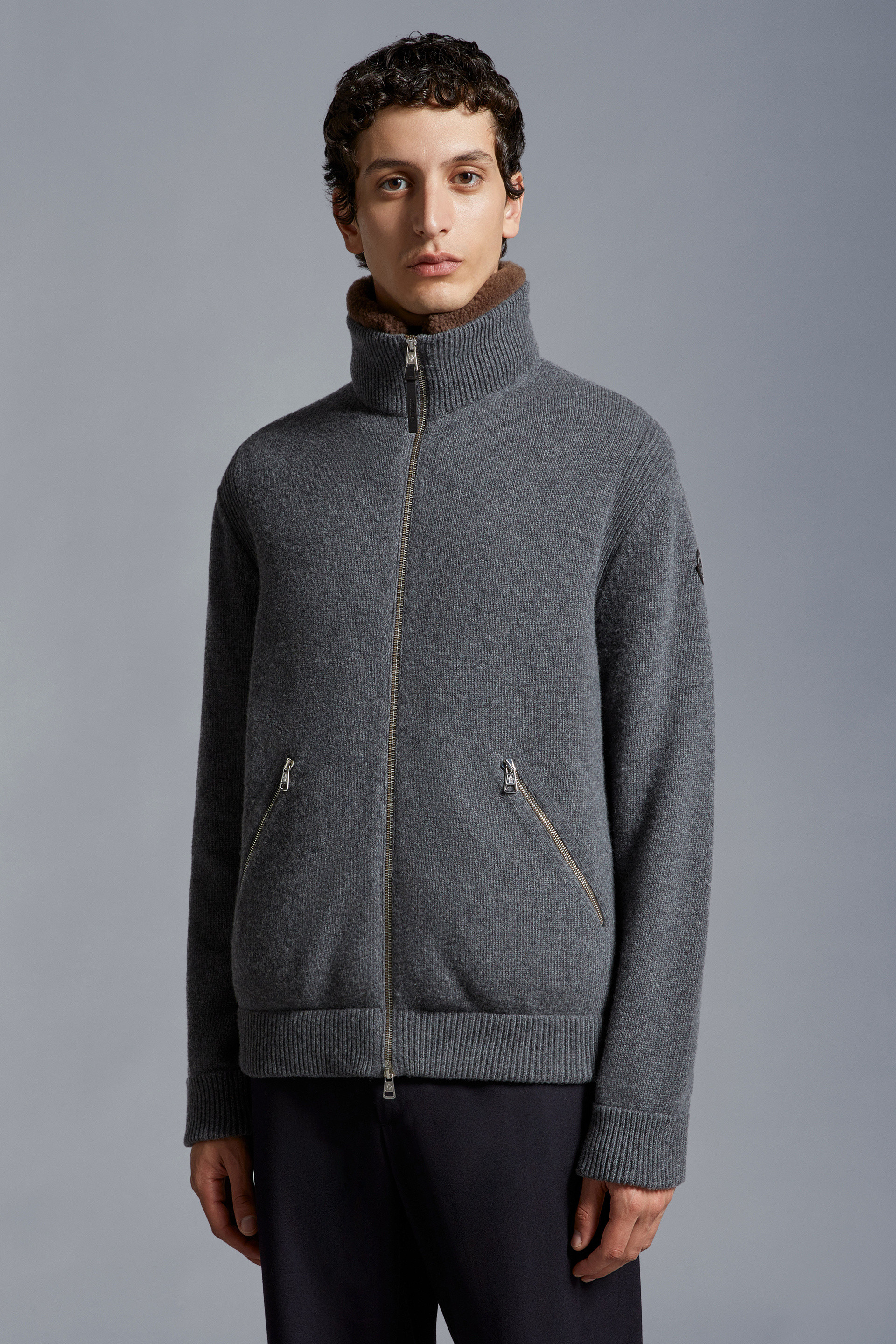 Moncler cardigan grey sale