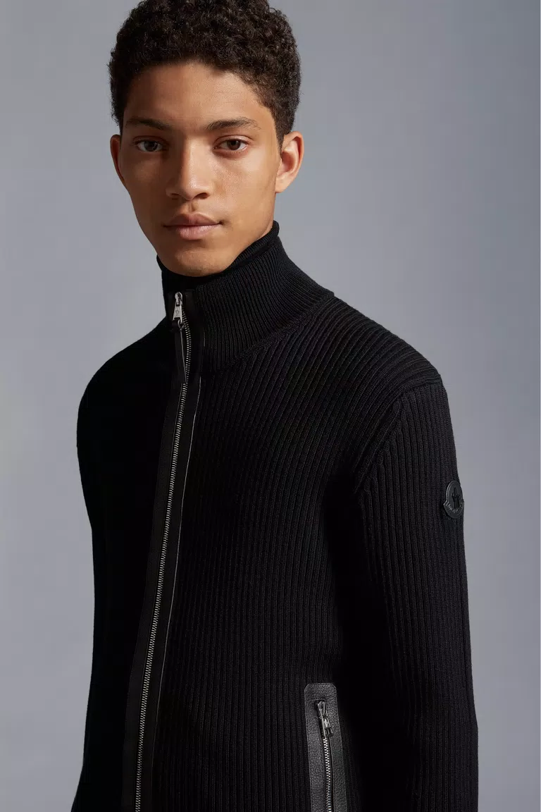 Black Wool Cardigan - Sweaters & Cardigans for Men | Moncler GB