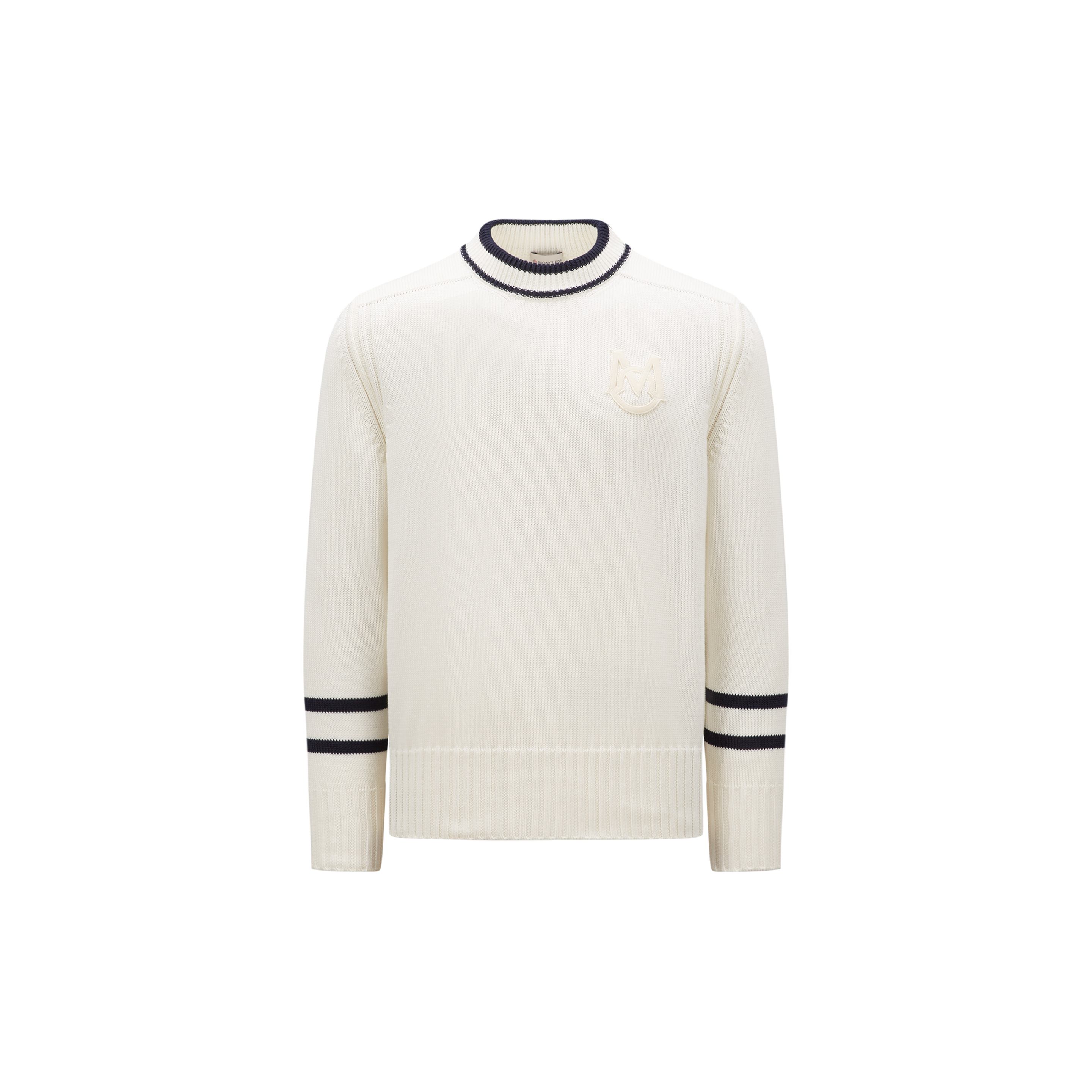 Moncler Collection Pull En Coton À Monogramme In White