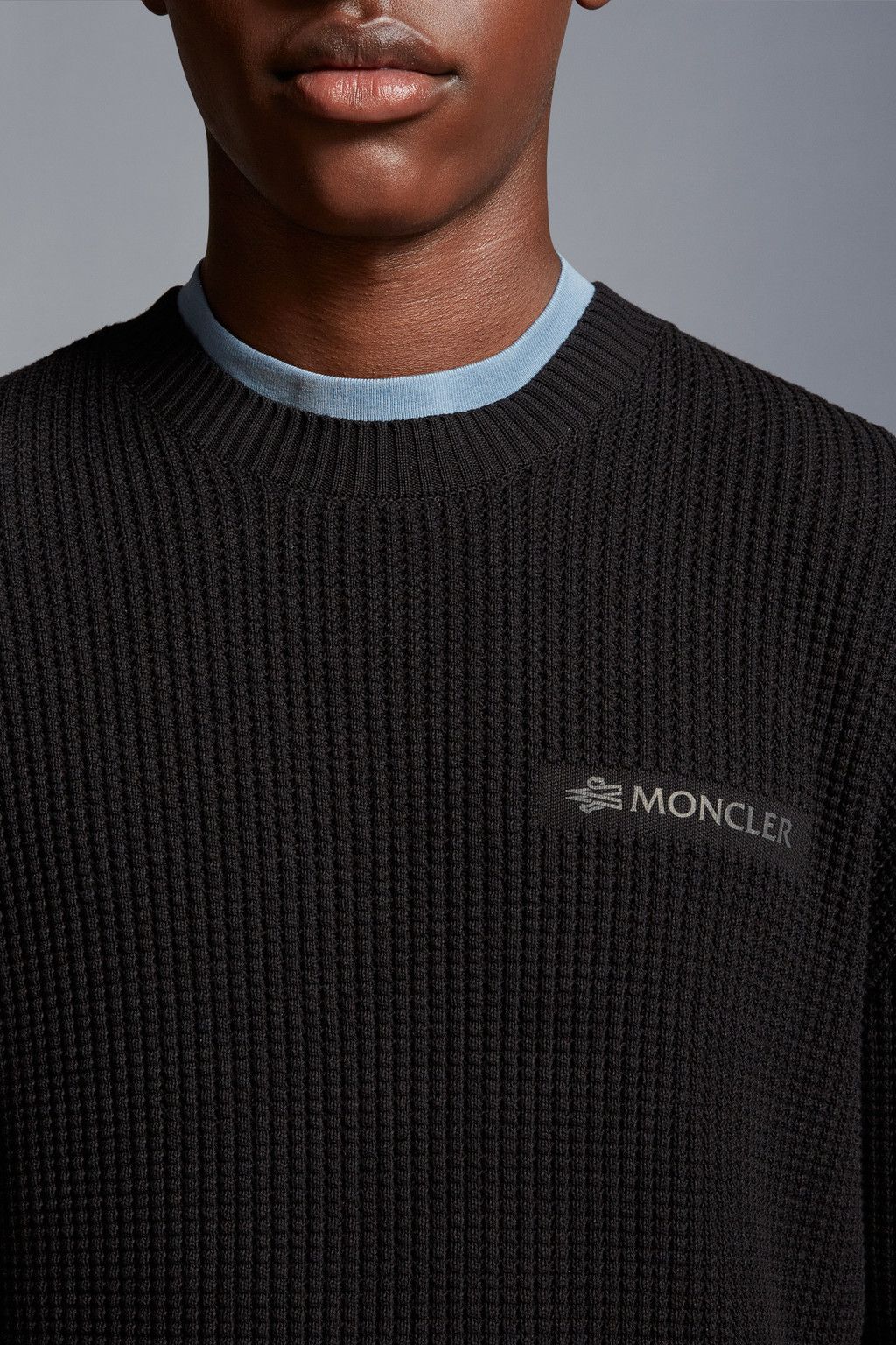 Black Logo Cotton Jumper - Sweaters & Cardigans for Men | Moncler PT