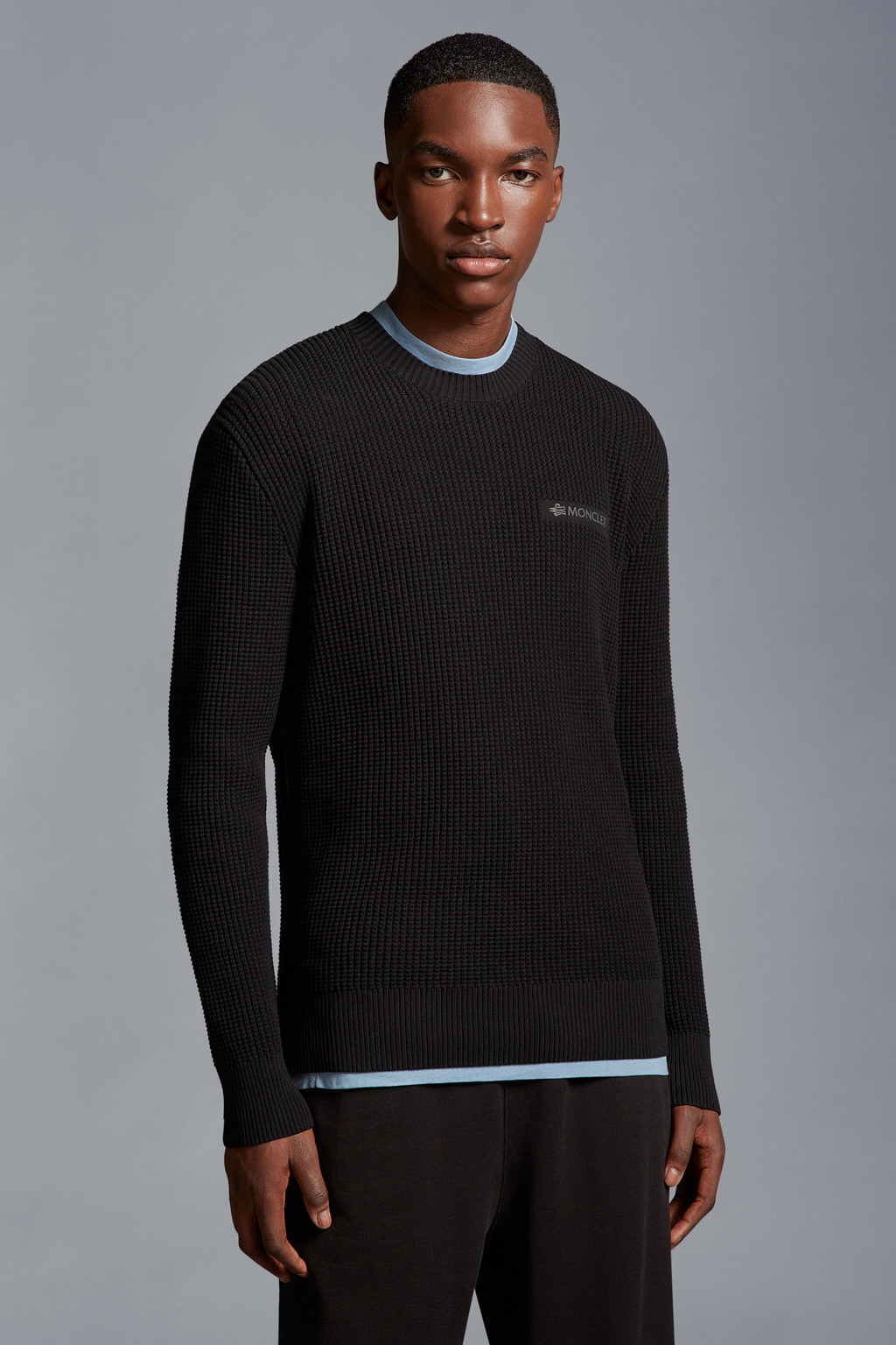 Black Logo Cotton Jumper - Sweaters & Cardigans for Men | Moncler PT