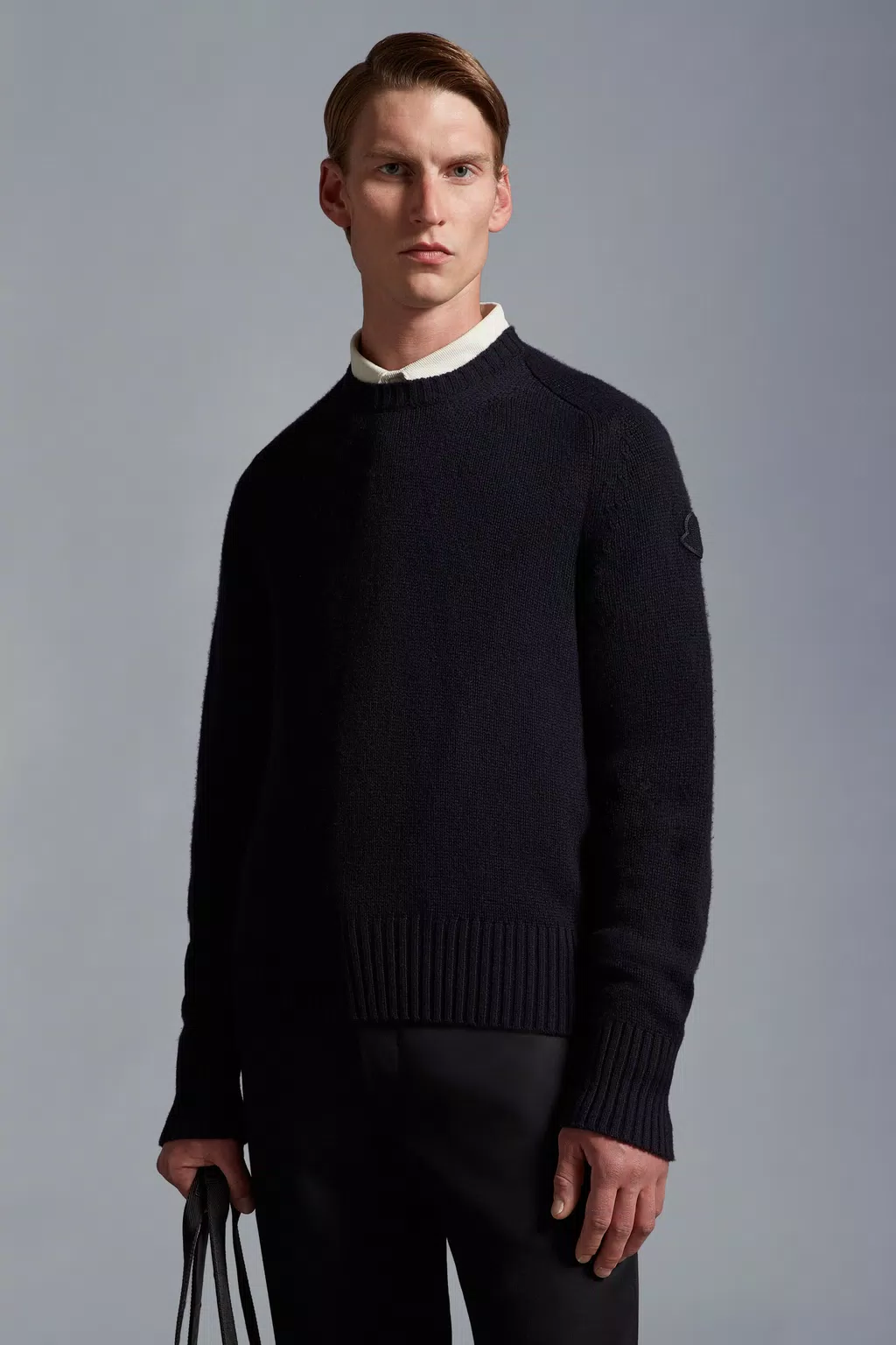 Night Blue Wool Blend Sweater - Sweaters & Cardigans for Men | Moncler US