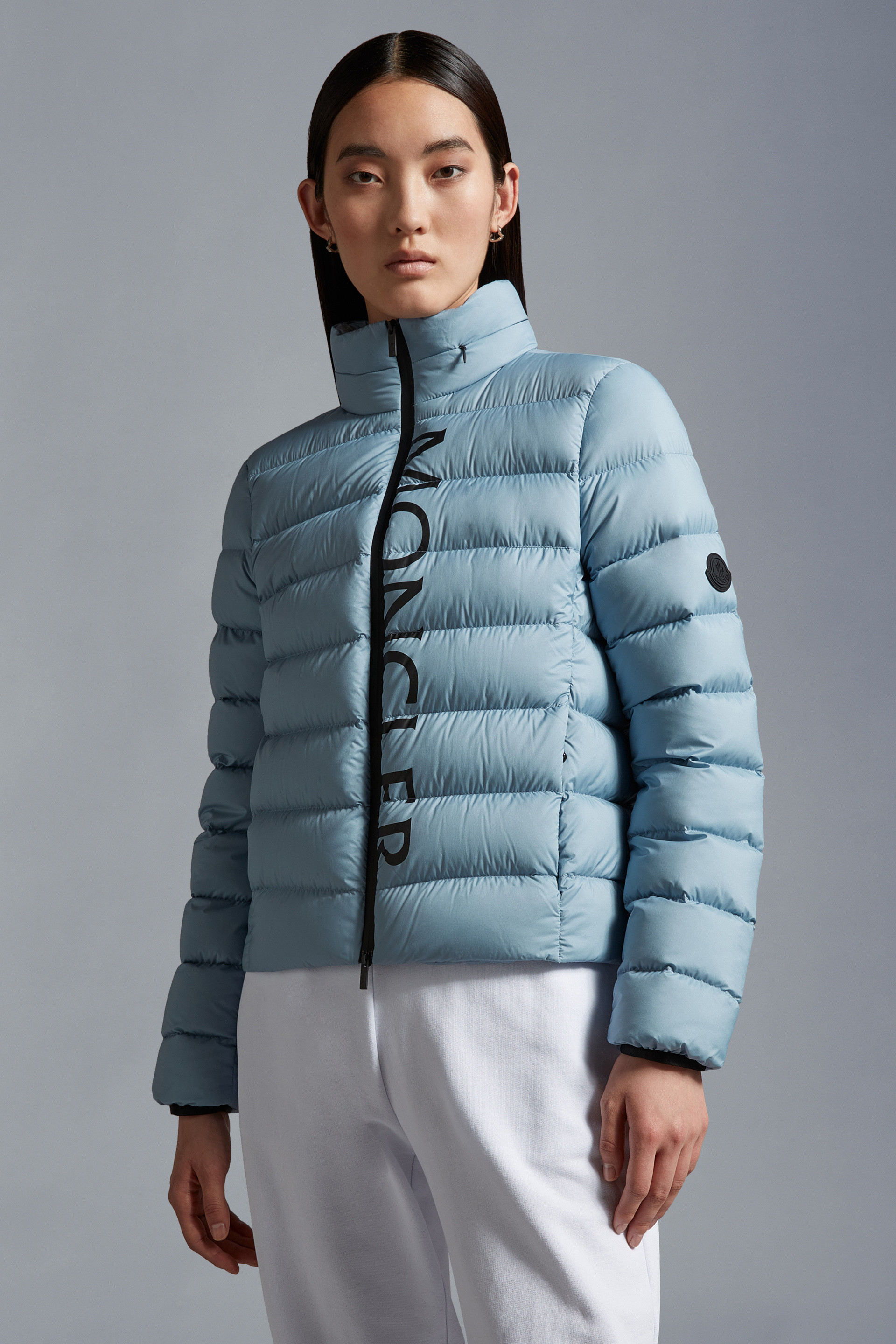 Short Down Jacket BLUE Woman NAW32473530GOSXZU807