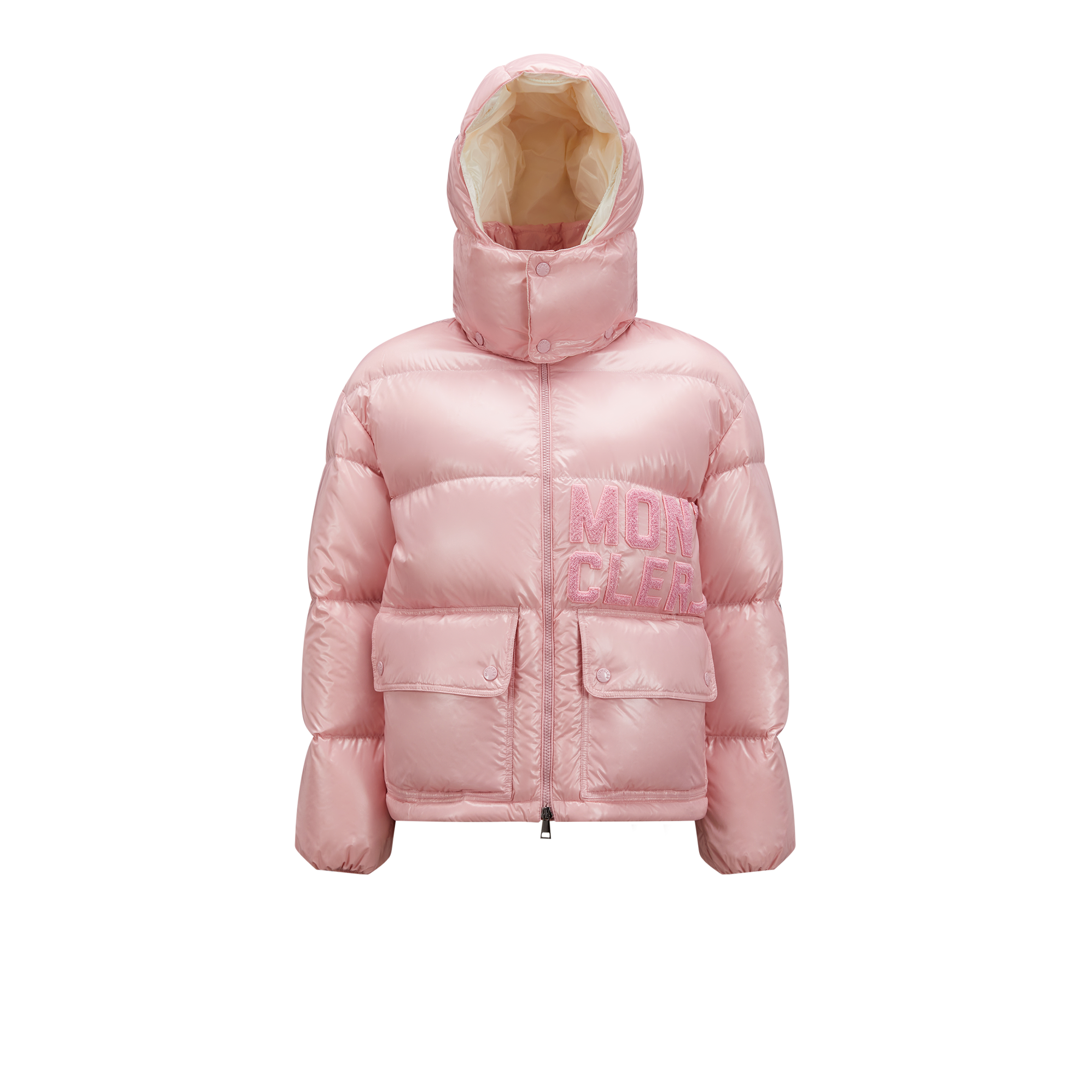 Moncler Collection Abbaye Short Down Jacket Pink In Rose