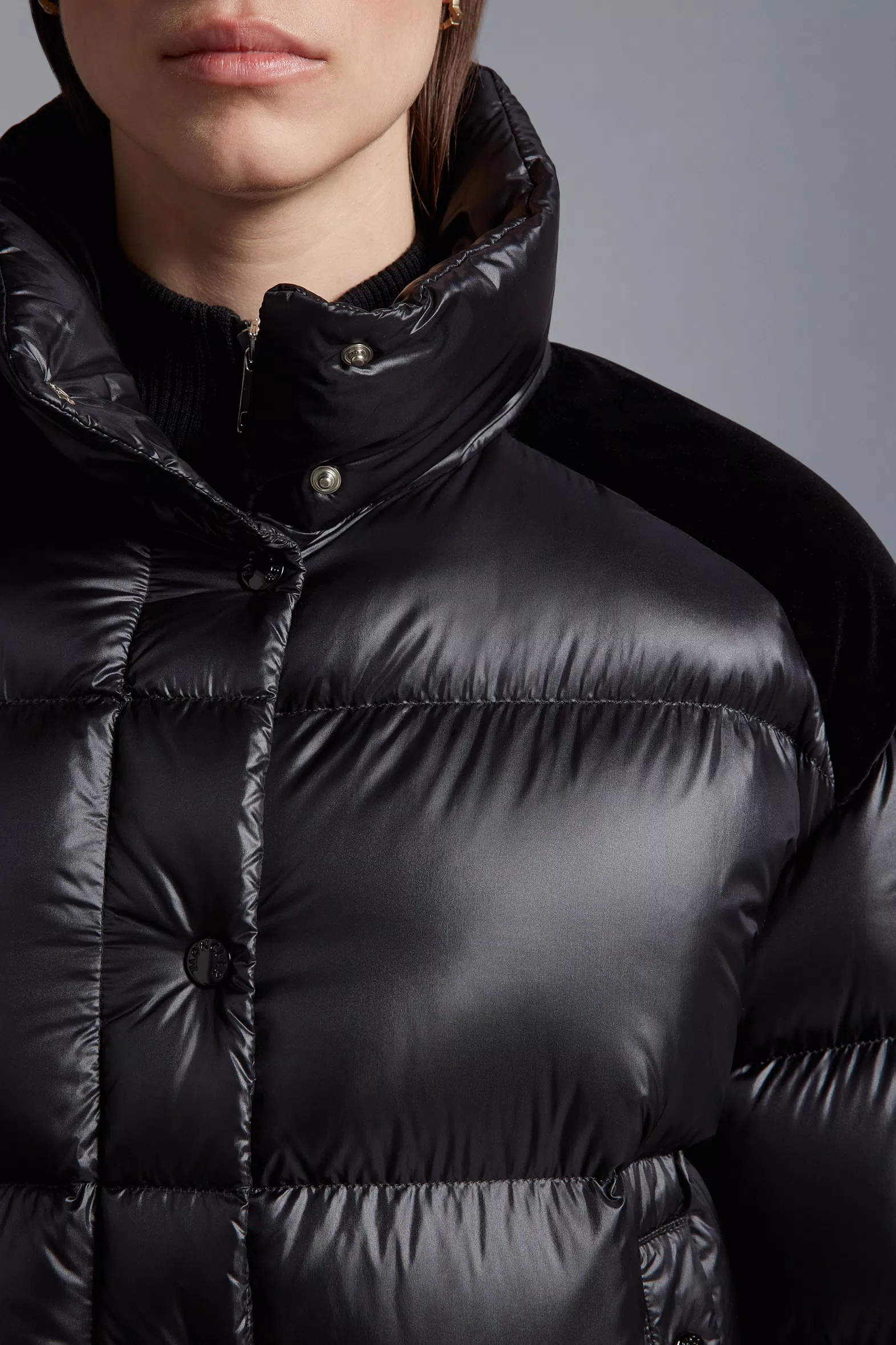 Black Nyong Long Down Jacket - Long Down Jackets for Women | Moncler CA