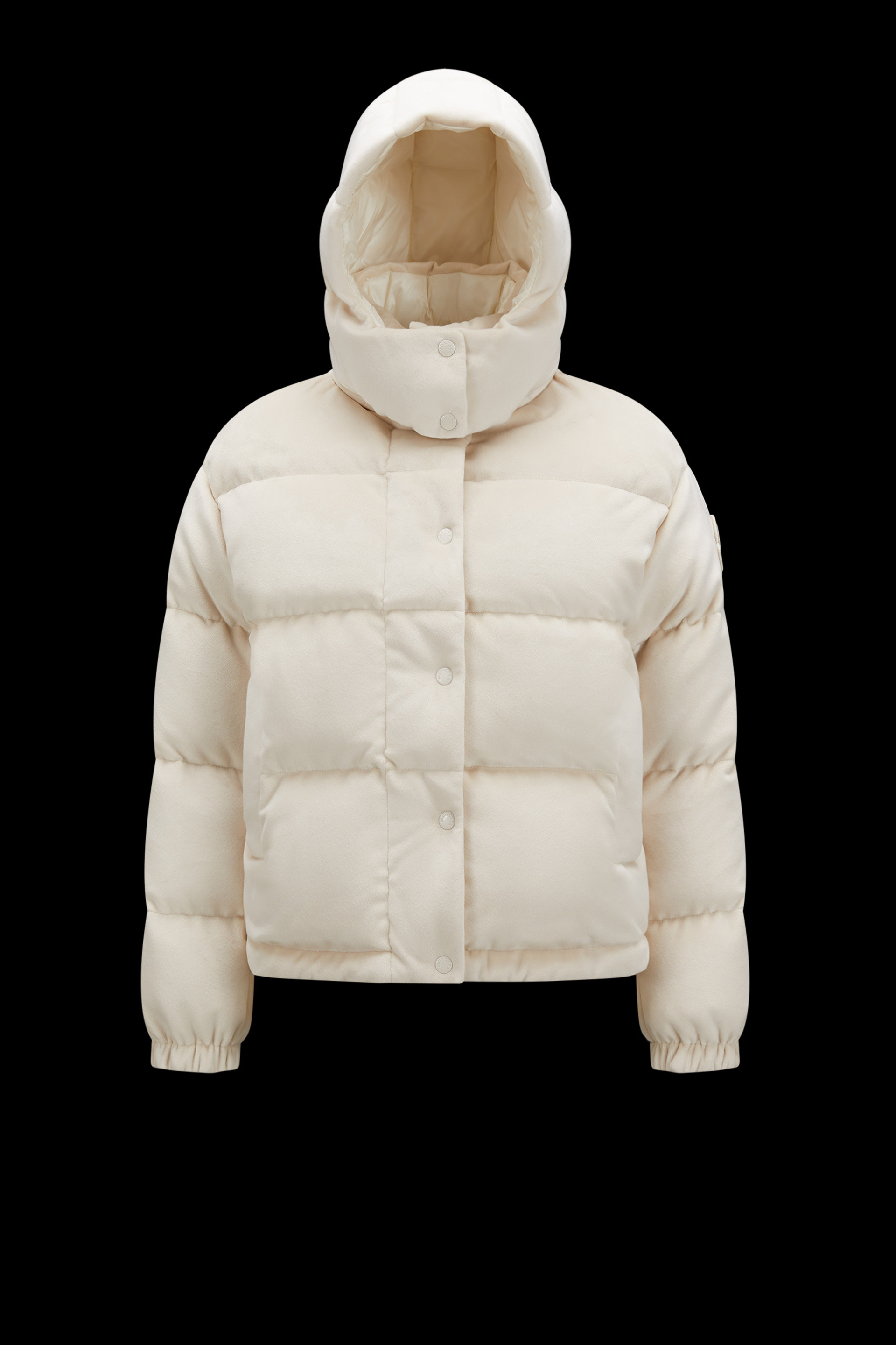 Beige Daos Chenille Down Jacket - Short Down Jackets for Women 