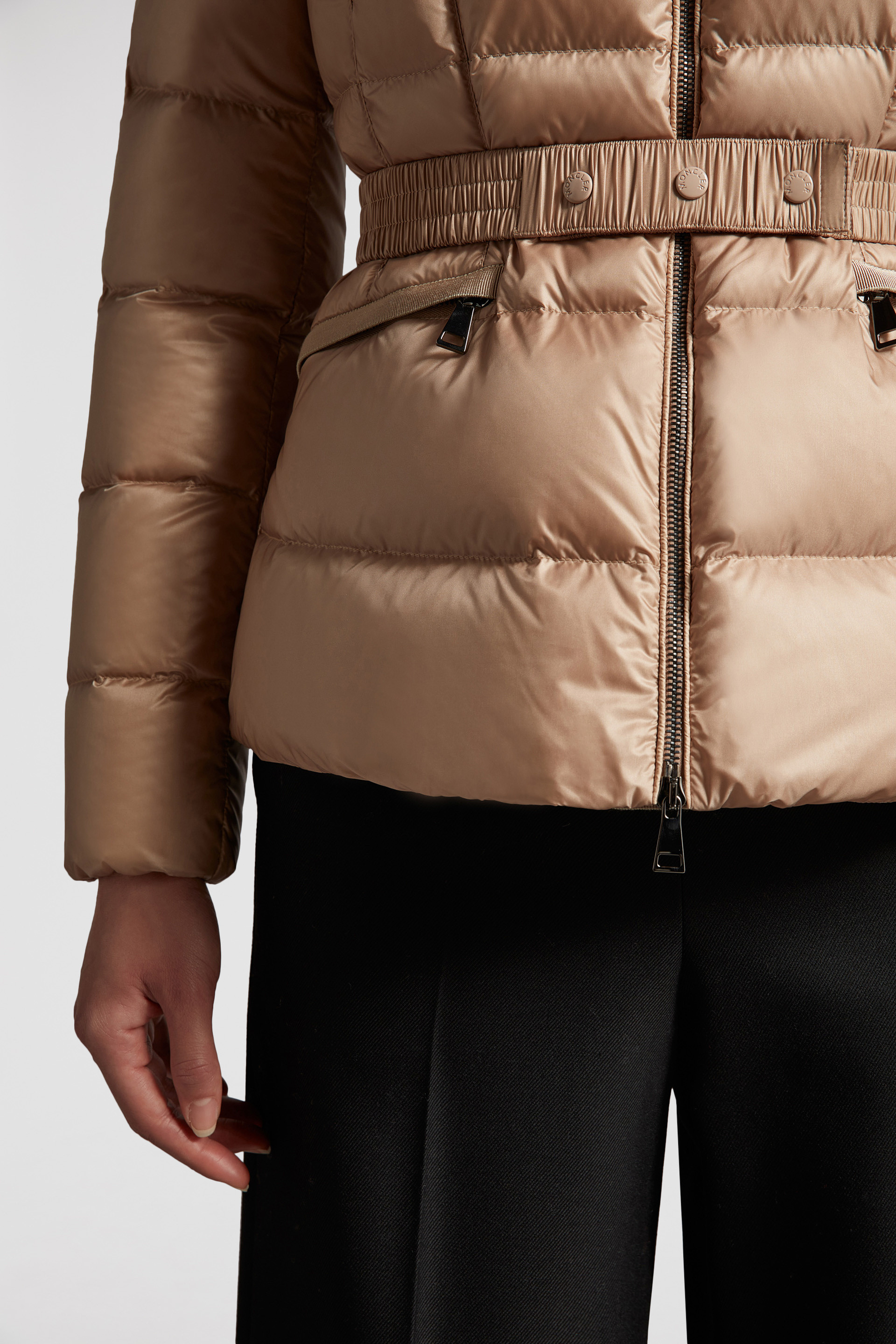 Beige Boed Short Down Jacket - Short Down Jackets for Women 