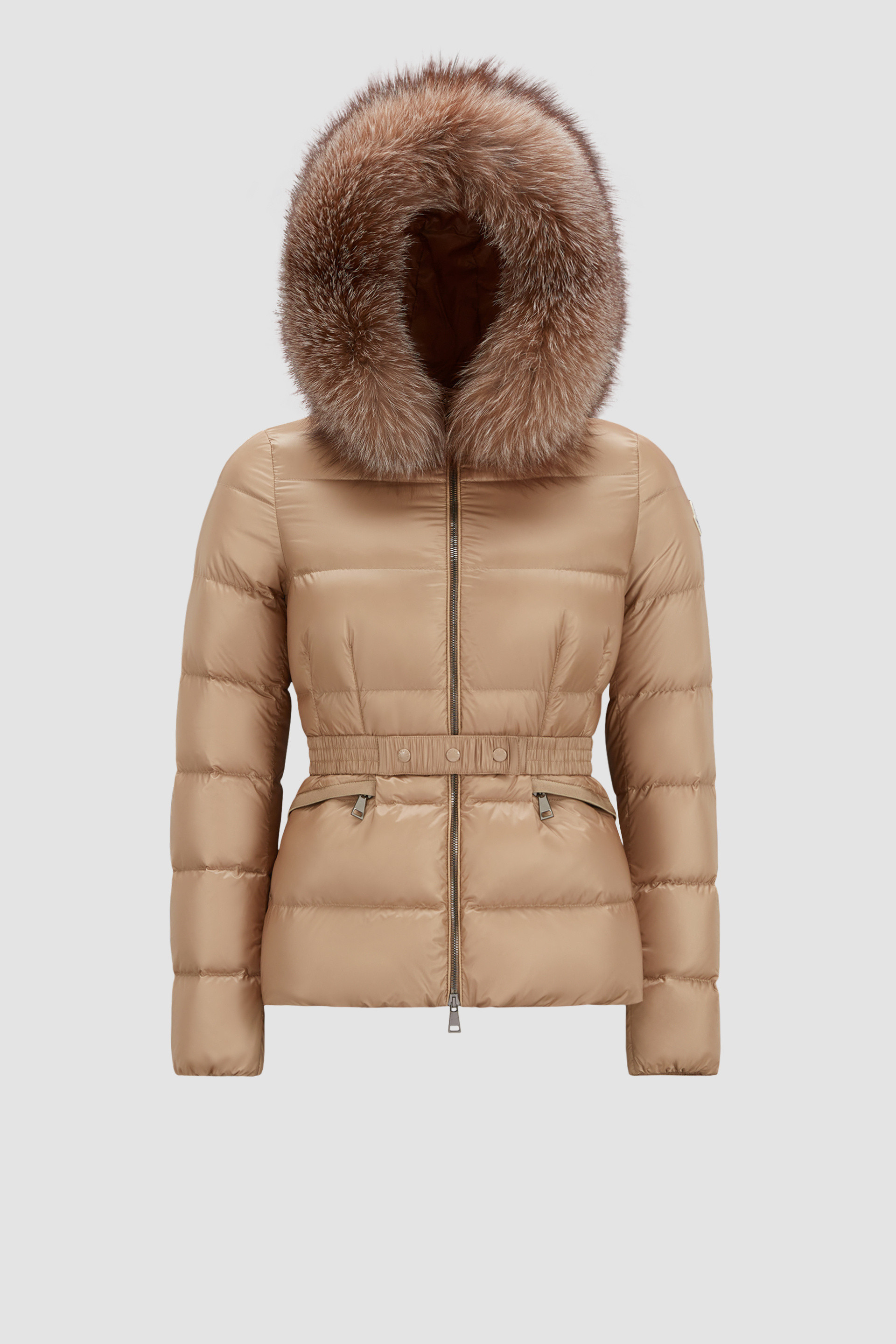 Moncler tatie down jacket with fox fur sale