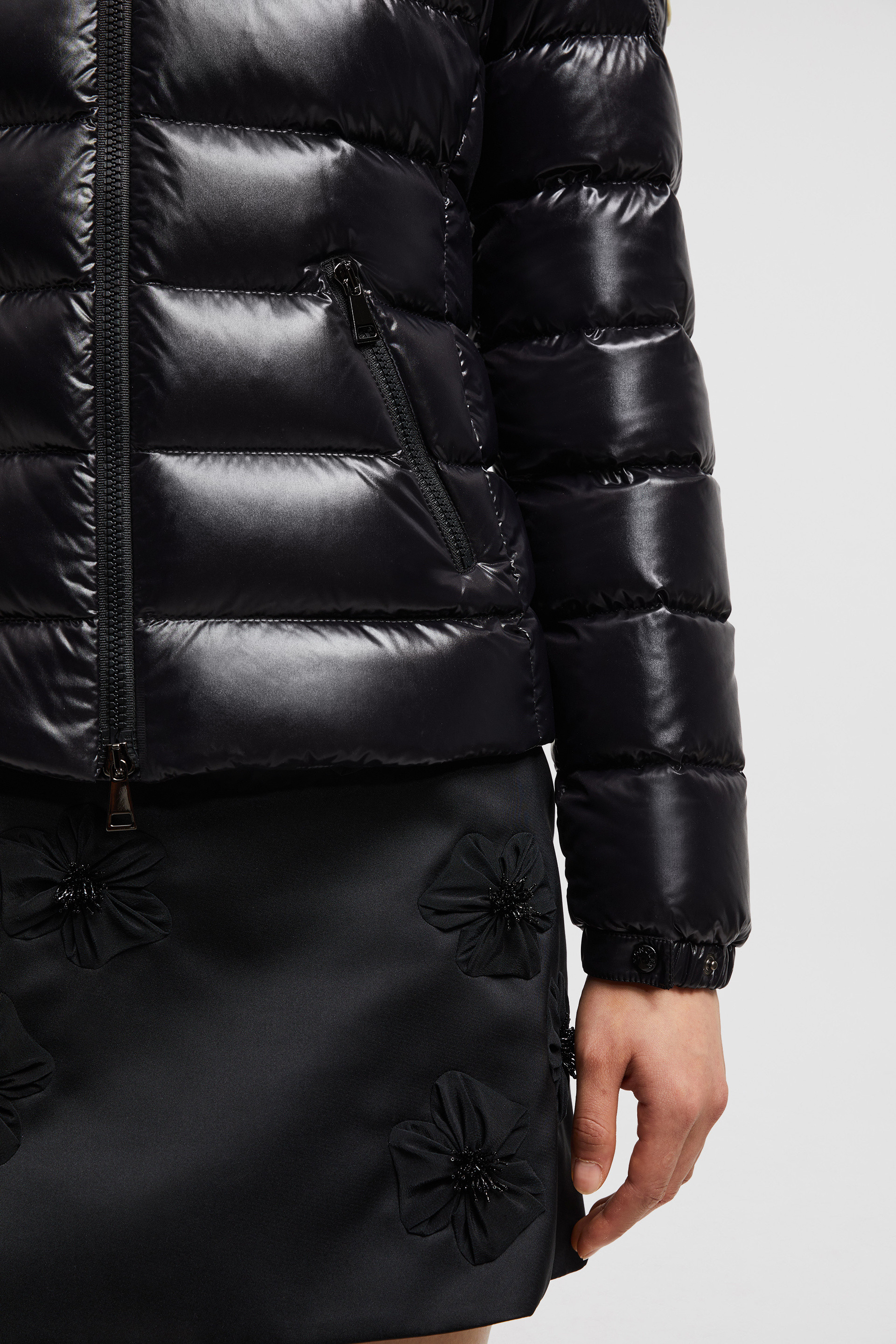 Moncler black puffer store jacket women's