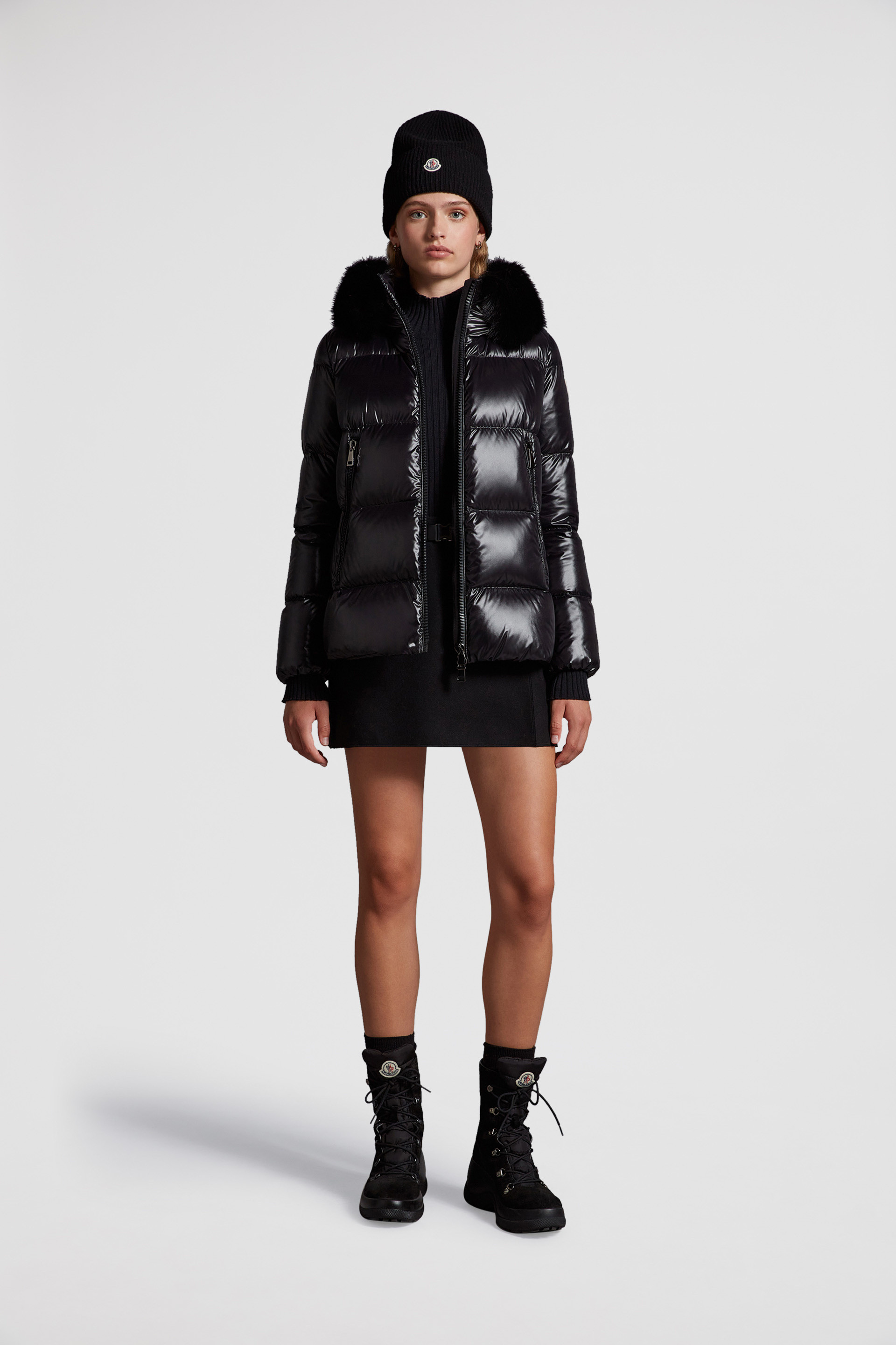 Moncler down jacket 2025 with fur hood