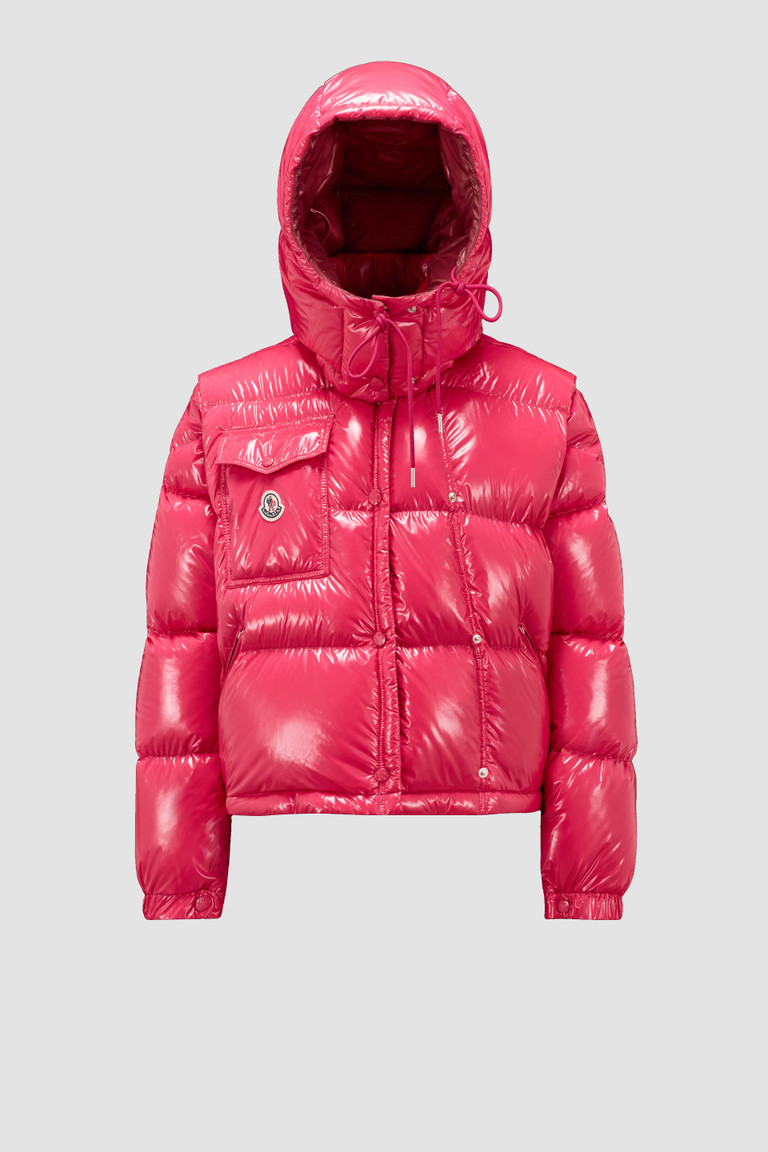 Doudoune courte Moncler Karakorum Femme Fuchsia - Doudounes courtes Femme | Moncler FR