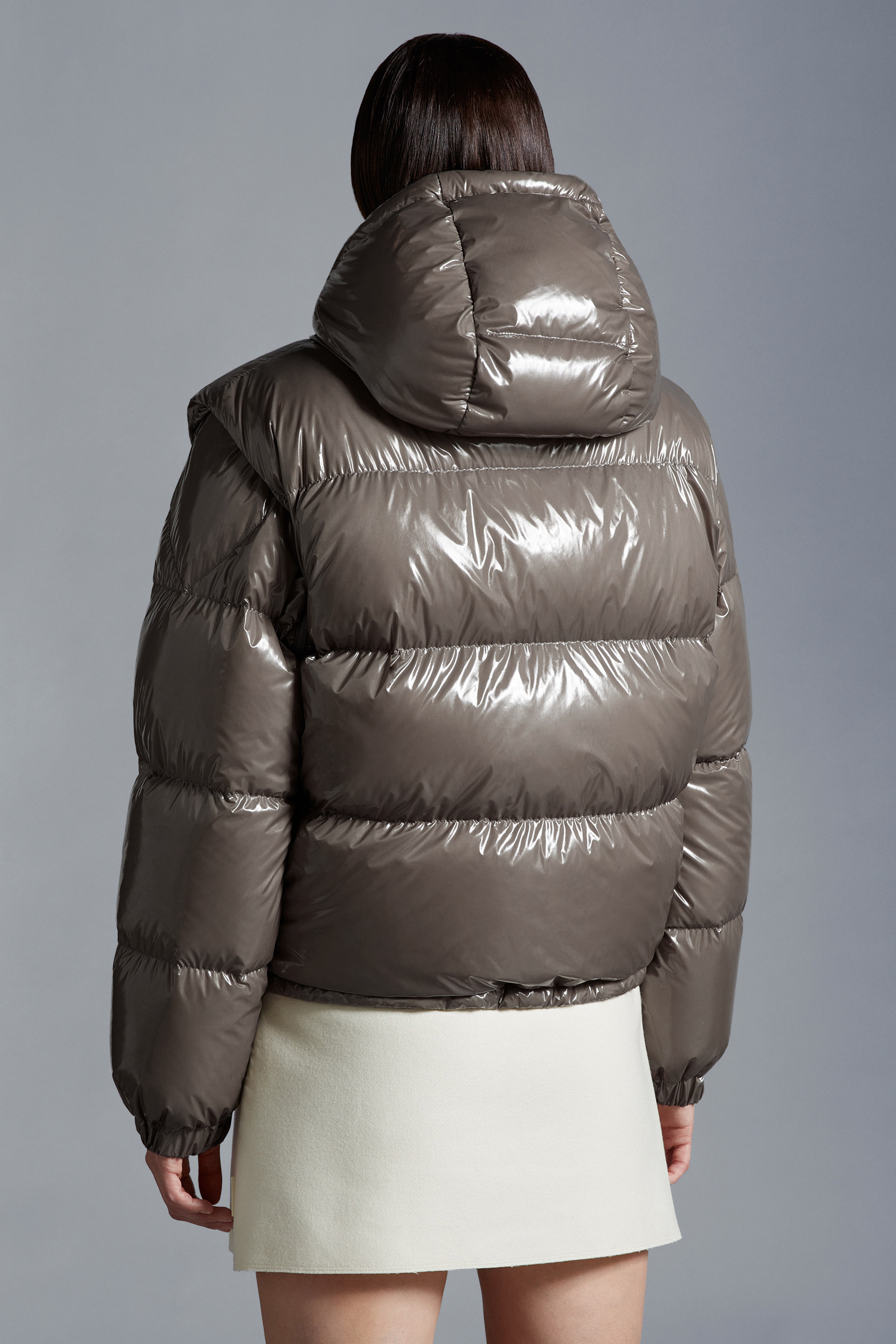 Moncler Karakorum女士短款衣袖可拆卸羽绒服夹克外套