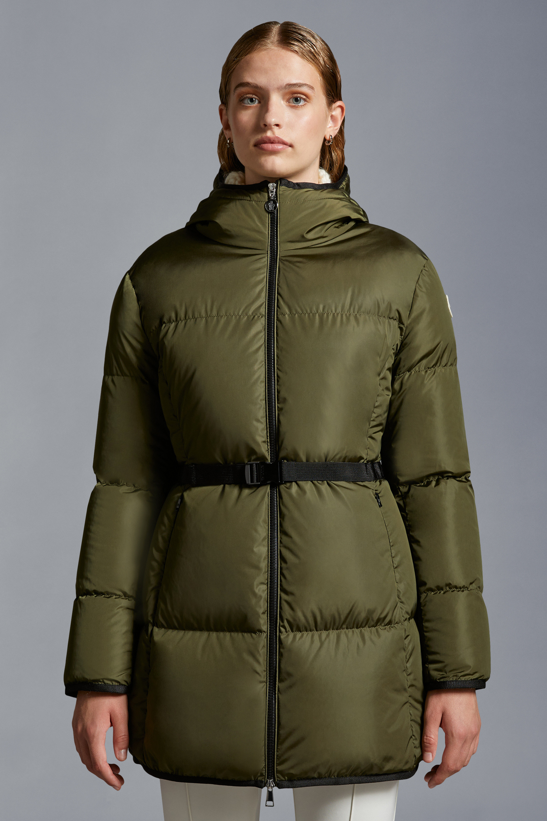 Olive Green Sirli Short Down Jacket - Short Down Jackets for Women