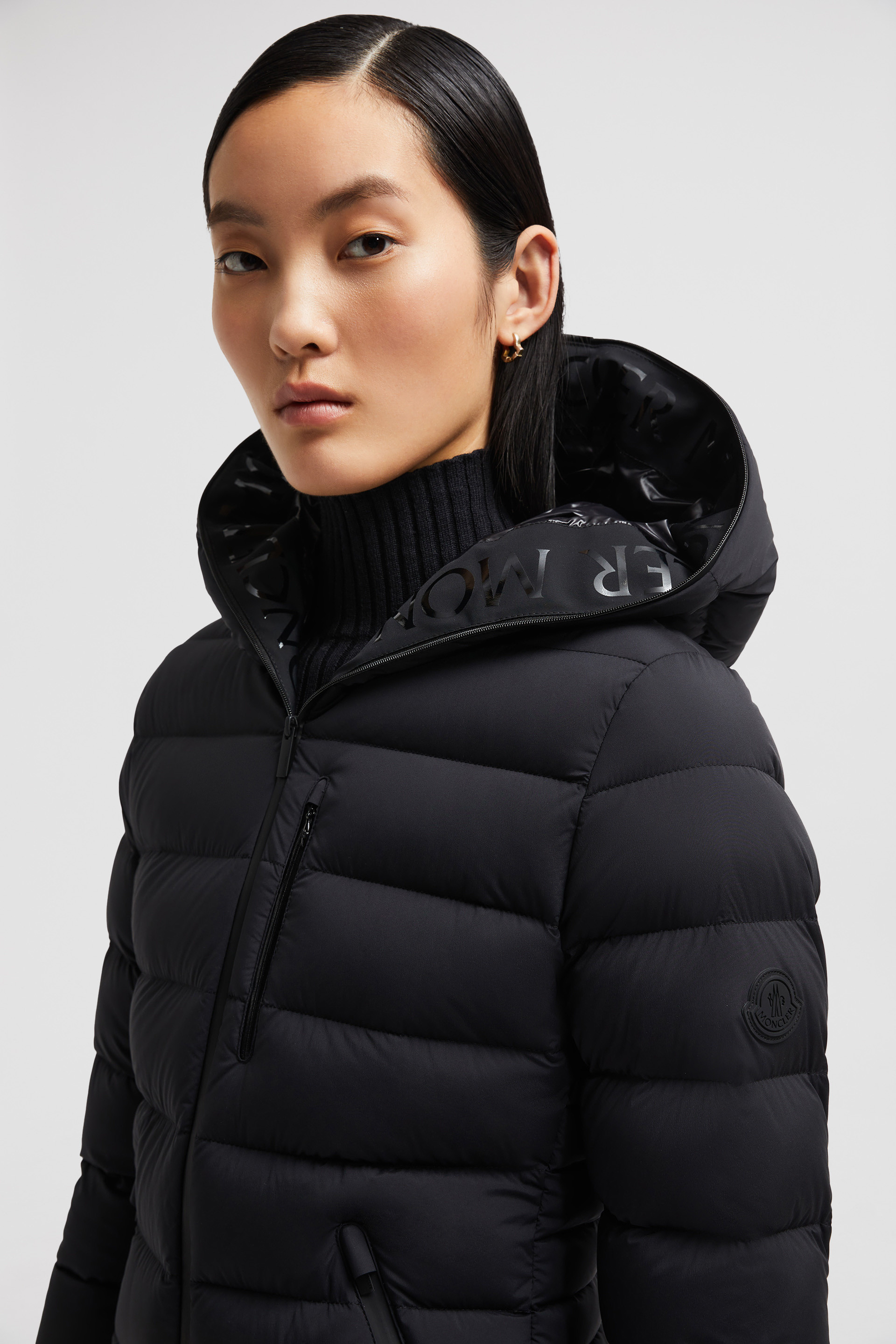 Black Herbe Short Down Jacket - Short Down Jackets for Women 