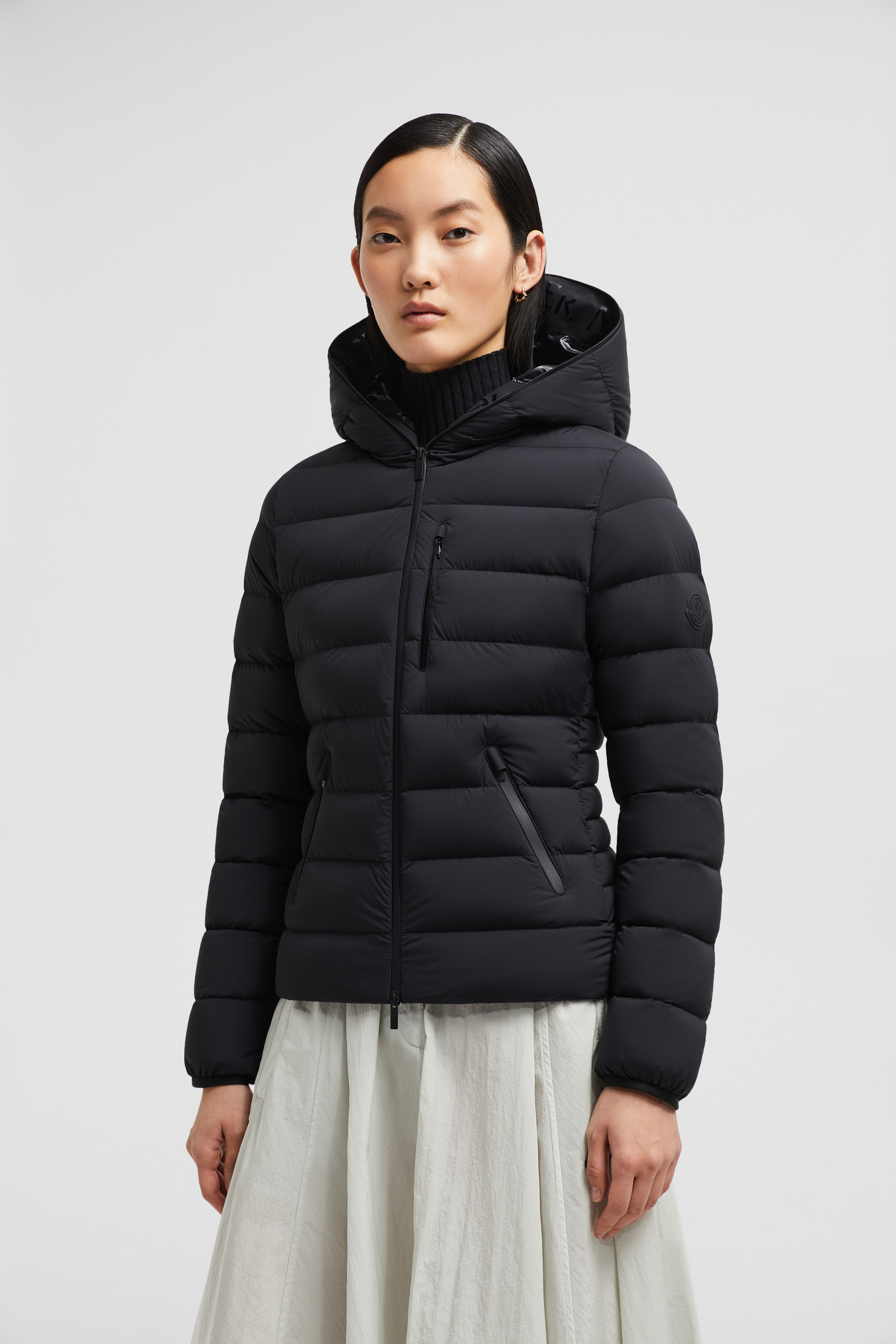 Black Herbe Short Down Jacket - Short Down Jackets for Women 