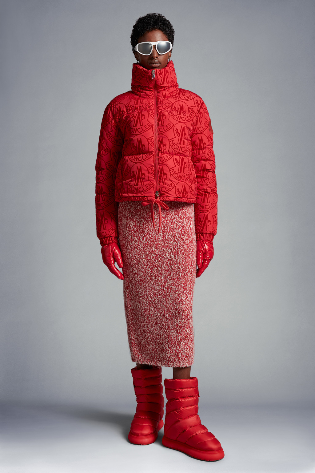 Moncler rouge outlet femme