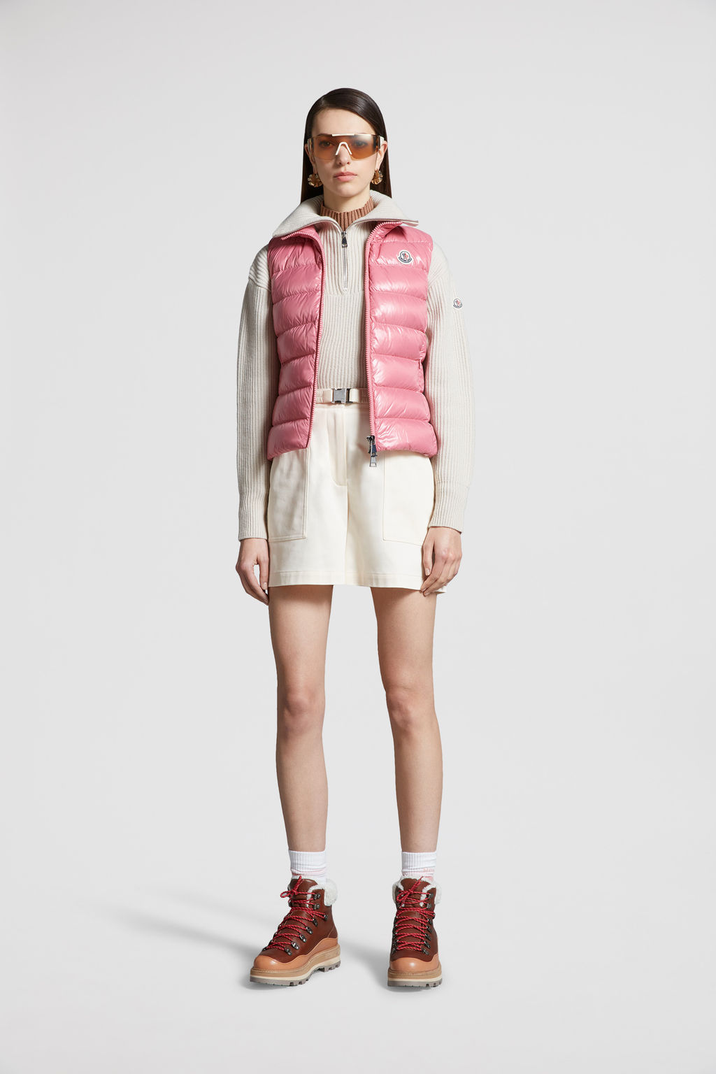 美品 ローマー MONCLER ダウンベスト 濃いピンク Sサイズ レディース