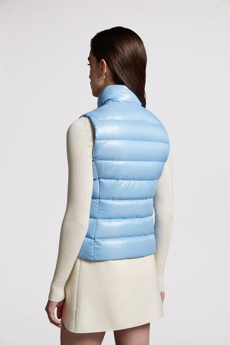 Powder Blue Ghany Down Gilet - Vests for Women | Moncler GB