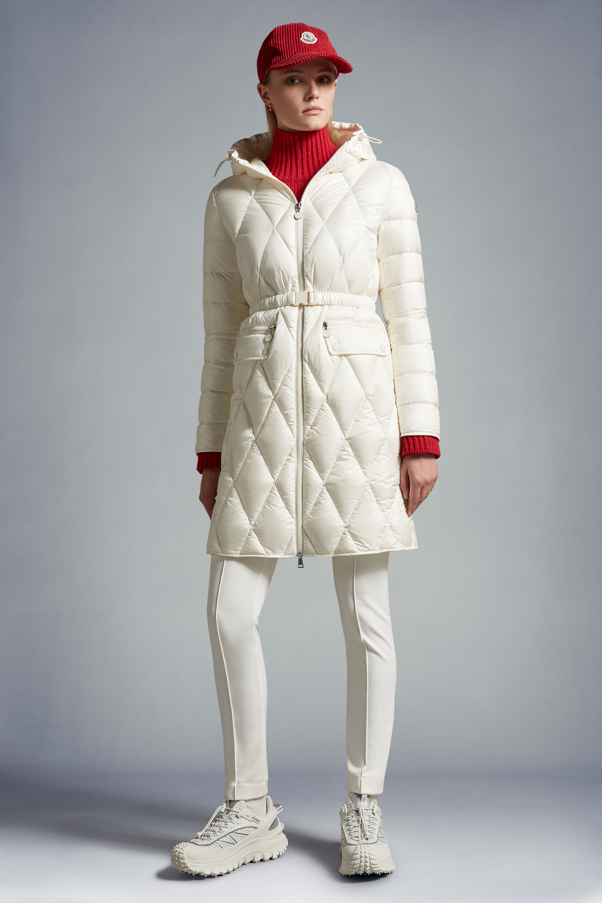 White Serilong Long Down Jacket - Long Down Jackets for Women | Moncler FR