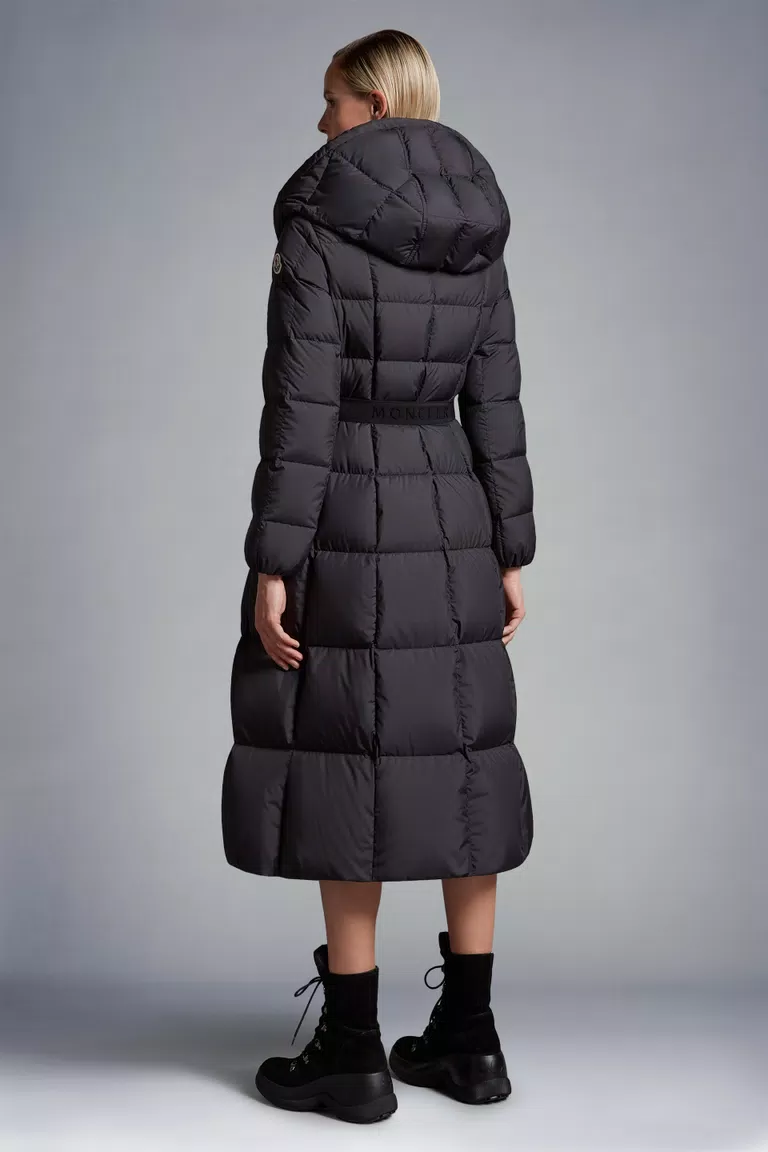 Black Faucon Long Down Jacket - Long Down Jackets for Women | Moncler IT