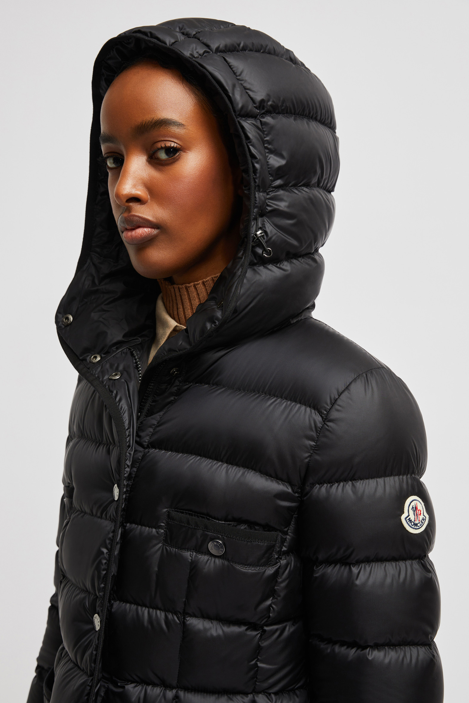 Black Hirma Long Down Jacket Long Down Jackets for Women Moncler US