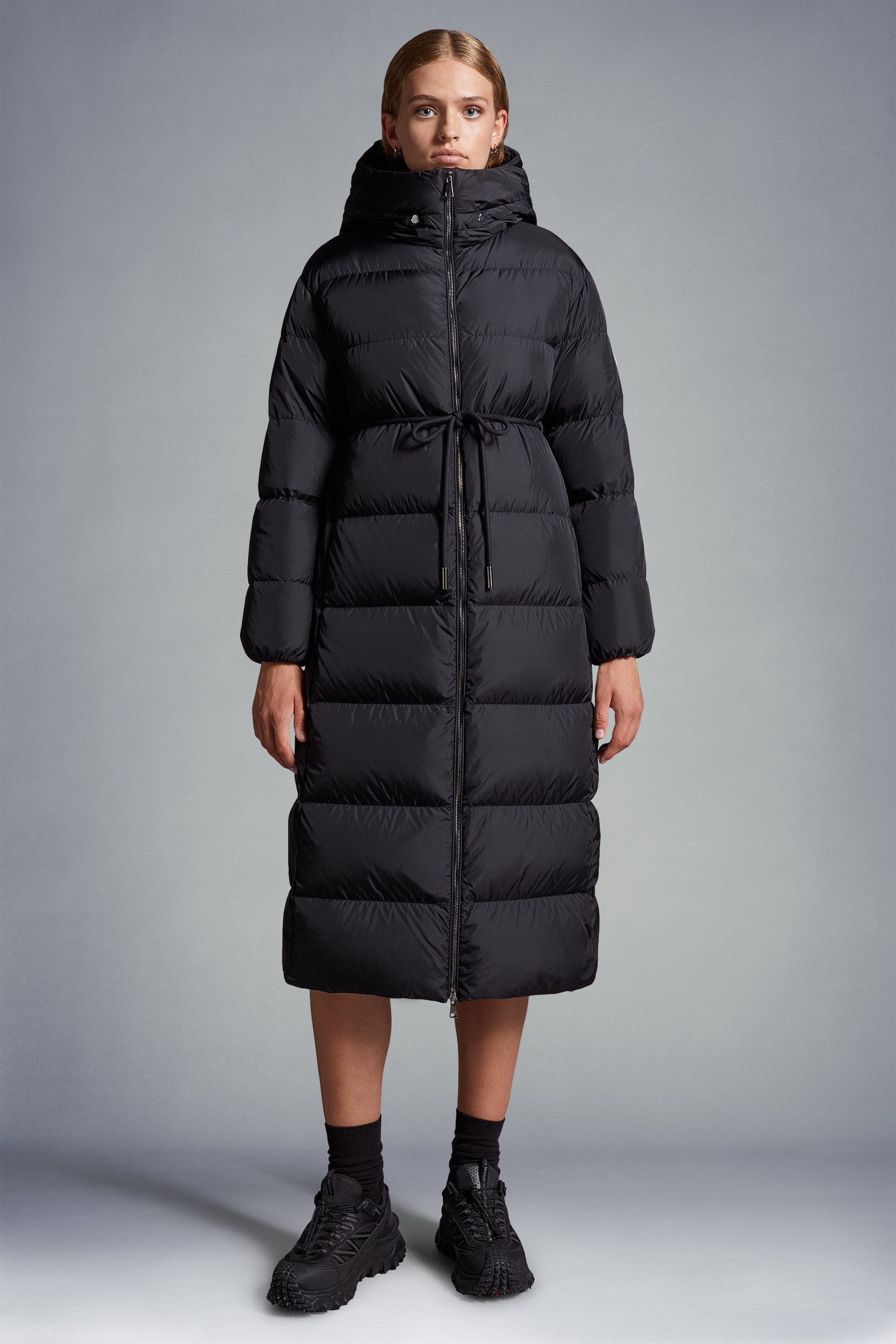 Black Bondree Long Down Jacket - Long Down Jackets for Women | Moncler FI