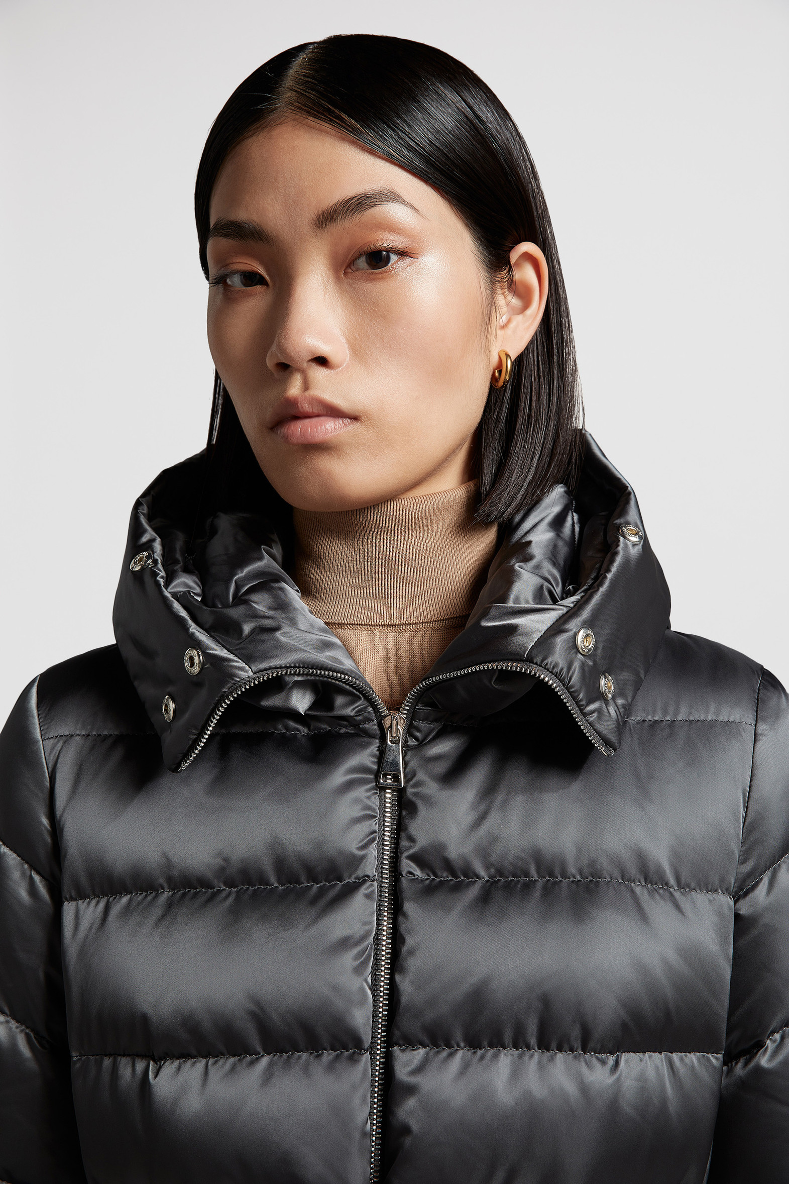 Dark Grey Leersie Long Down Jacket Long Down Jackets for Women