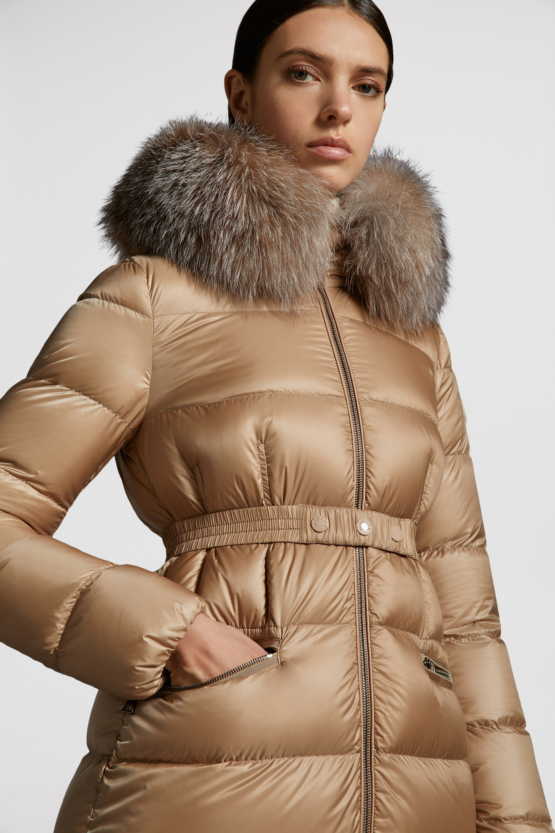 Beige shop moncler coat