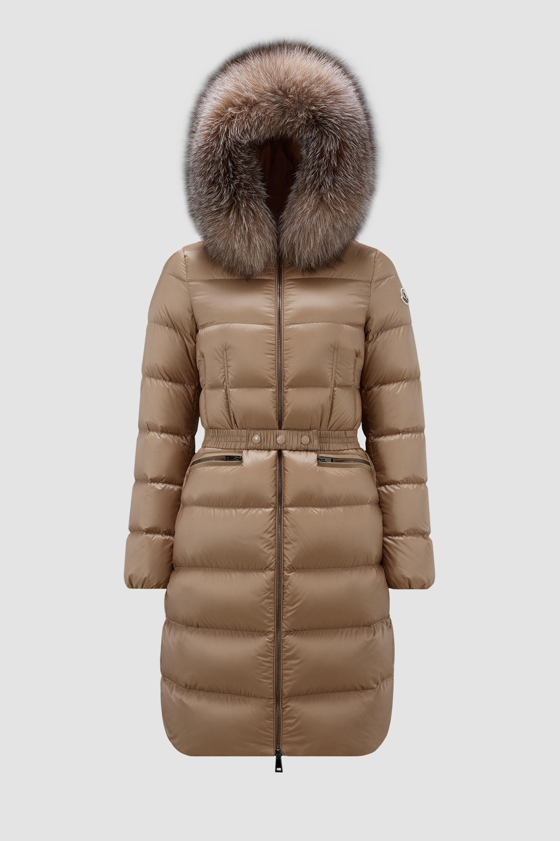 Moncler Boedic Verde Militar  Plumíferos Largos Mujer — Biz